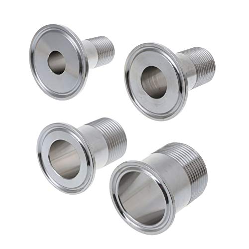 Stainless Steel Sanitary Male Threaded Ferrule Pipe Fitting Tri Clamp Adapter - PPFT01313 G8TB (Uniform Color) - Perfect for Food, Beverage & Pharmaceutical Industries