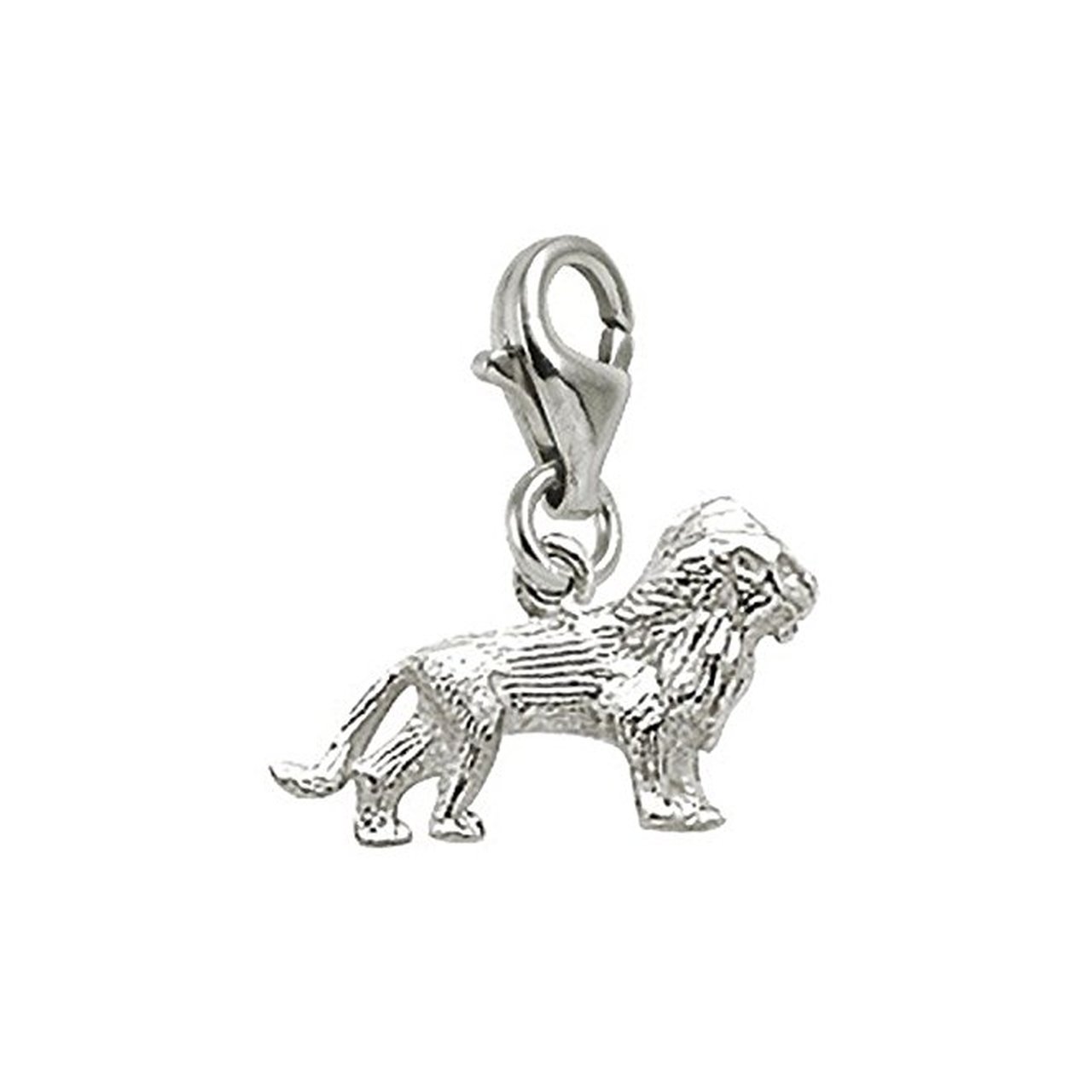 Lion Charm Pendant with Lobster Claw Clasp - Sterling Silver Jewelry for Bracelets & Necklaces - Perfect for Gifts, Fashion Accessories, and Animal Lover Collections