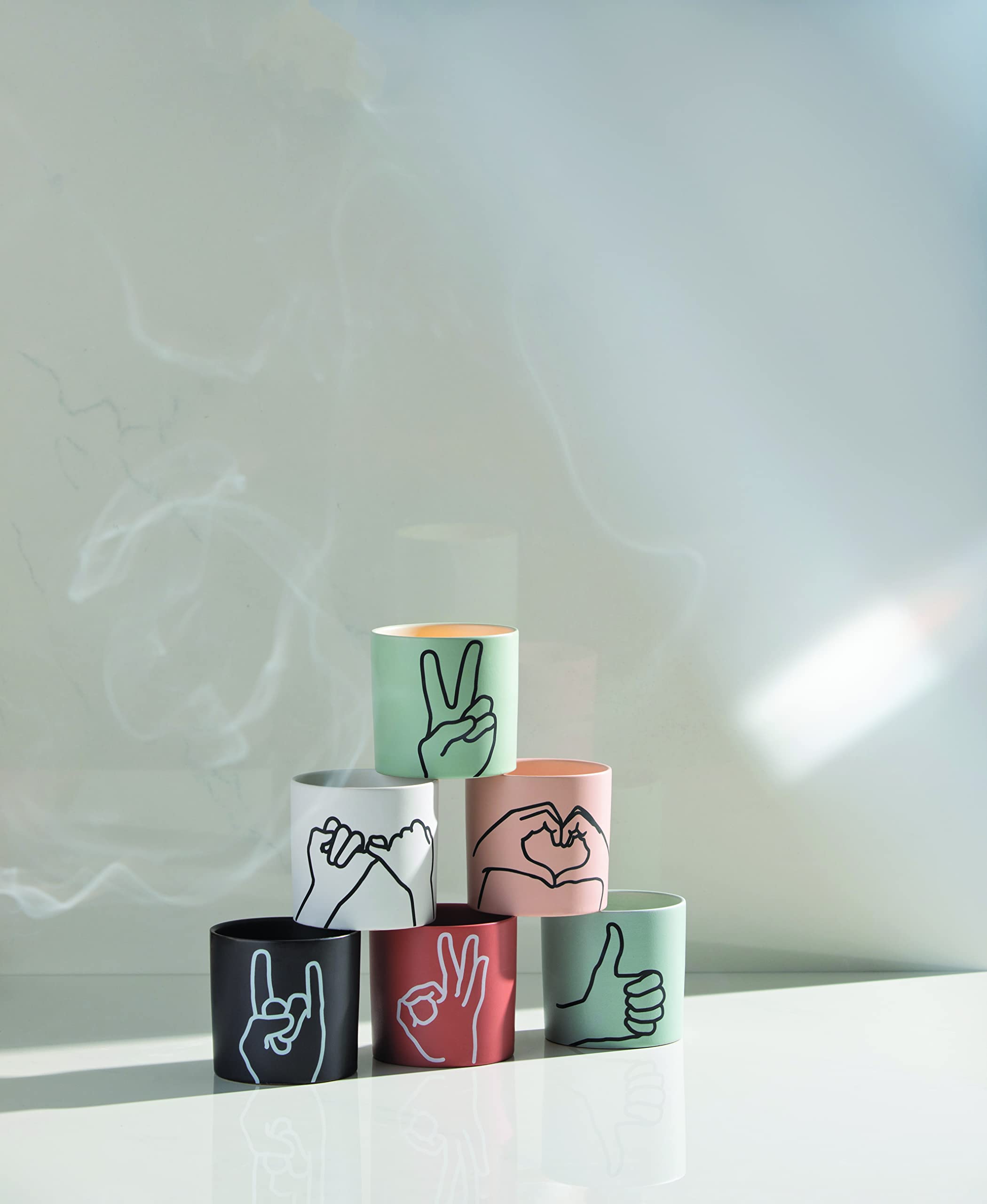 Paddywax Scented Candles - Matte Ceramic Impressions Collection Artisan Candle, 5.75-Ounce, Pinky Promise Fragrance | Handmade Soy Wax Candle for Home Decor, Relaxation & Romantic Ambience