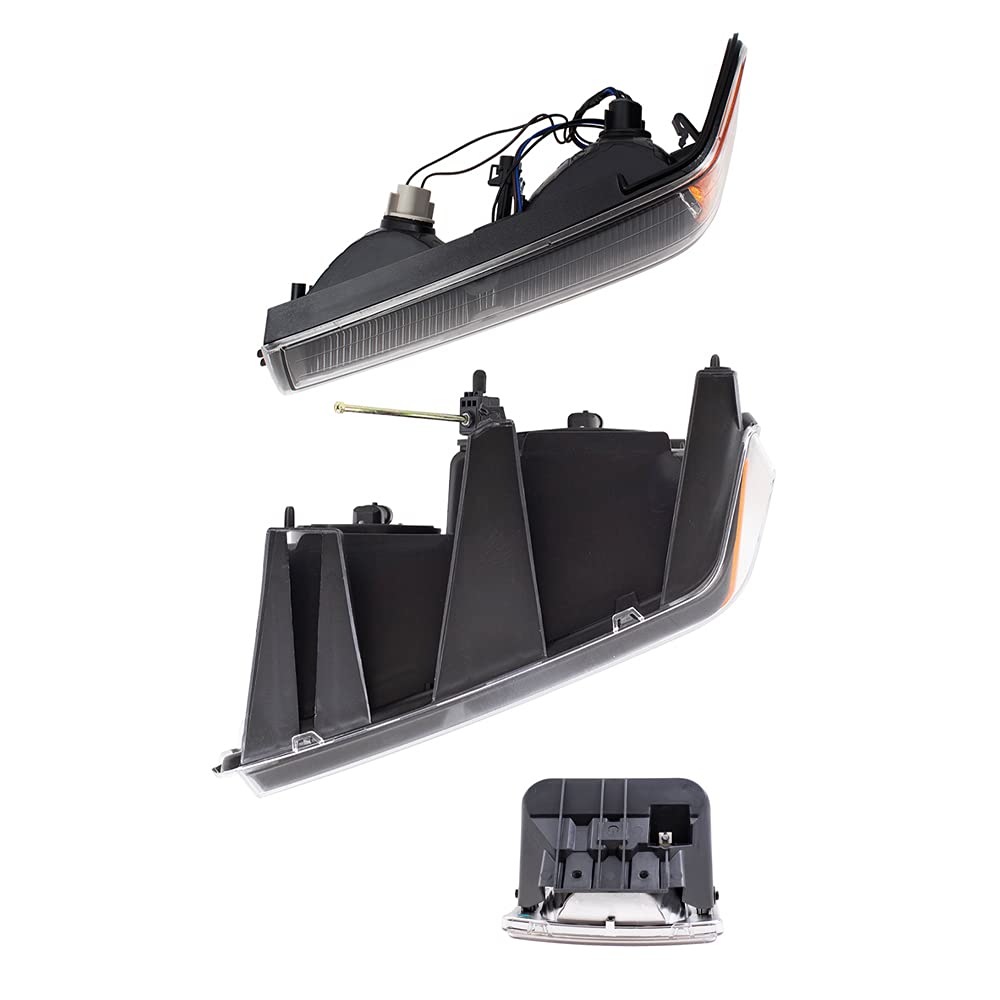 Brock Replacement Headlights Set - Driver & Passenger Side Headlights, Parking Signal Lights & Fog Lights - 6 Piece Kit Compatible with 2004-2012 Chevy Colorado & GMC Canyon Trucks - Perfect for Night Driving & Off-Road Adventures