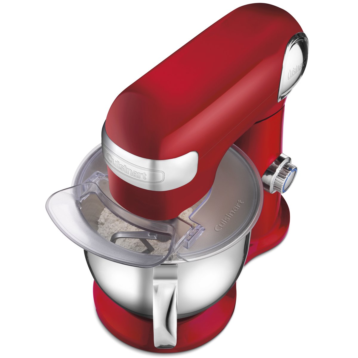 Cuisinart SM-50RC 5.5-Quart Stand Mixer with 12 Speeds & 500W Motor - Includes Bowl, Dough Hook, Whisk & Paddle - Perfect for Baking Bread, Cakes & Cookies - Red Tilt-Head Design for Home Bakers