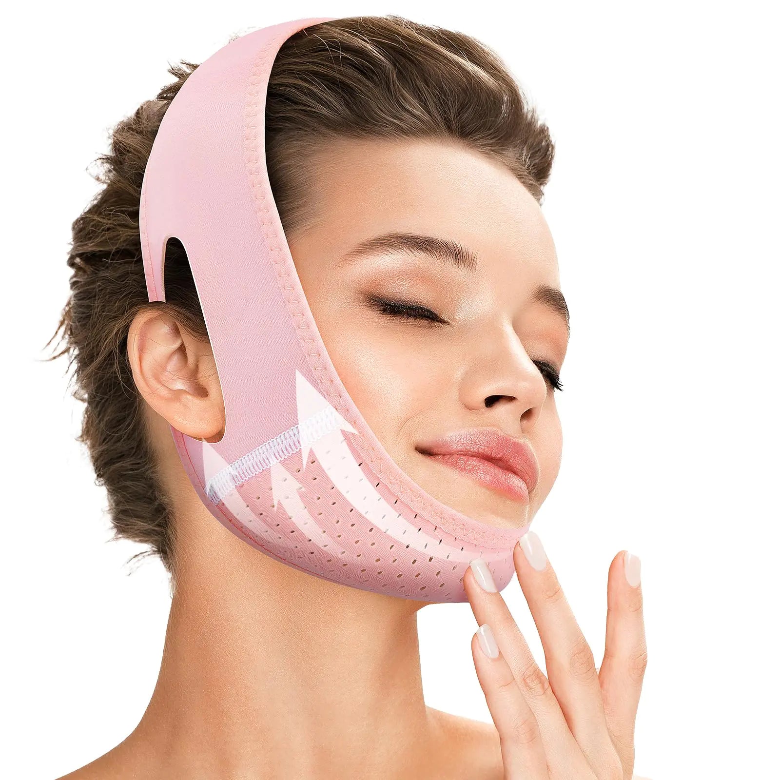 V Line Lifting Face Mask with Adjustable Chin Strap - Reusable Jawline Contouring & Slimming Mask for Double Chin Reduction - Perfect for Skincare Routine, Facial Yoga & Overnight Beauty Treatment