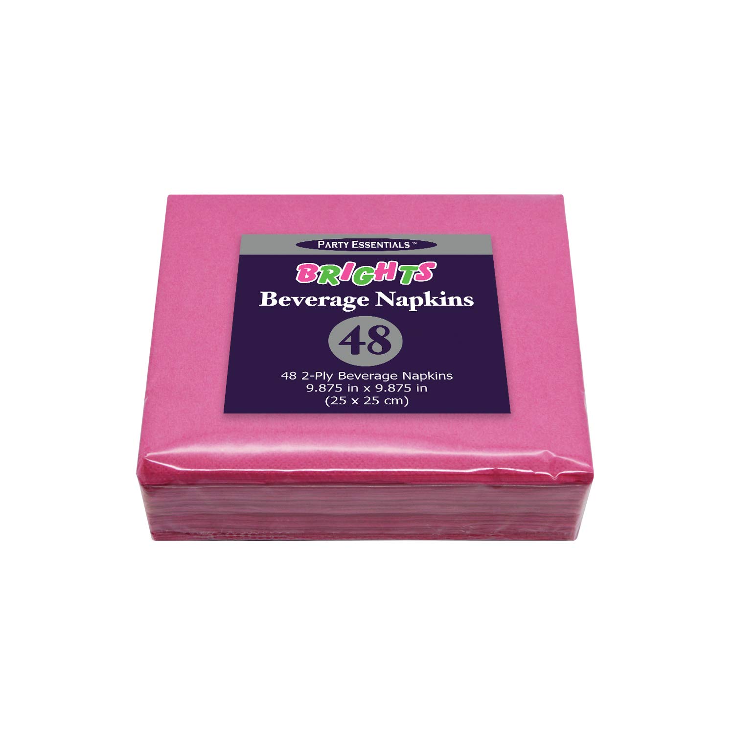 Bright Pink 2-Ply Square Paper Napkins 48 Count - 9.875