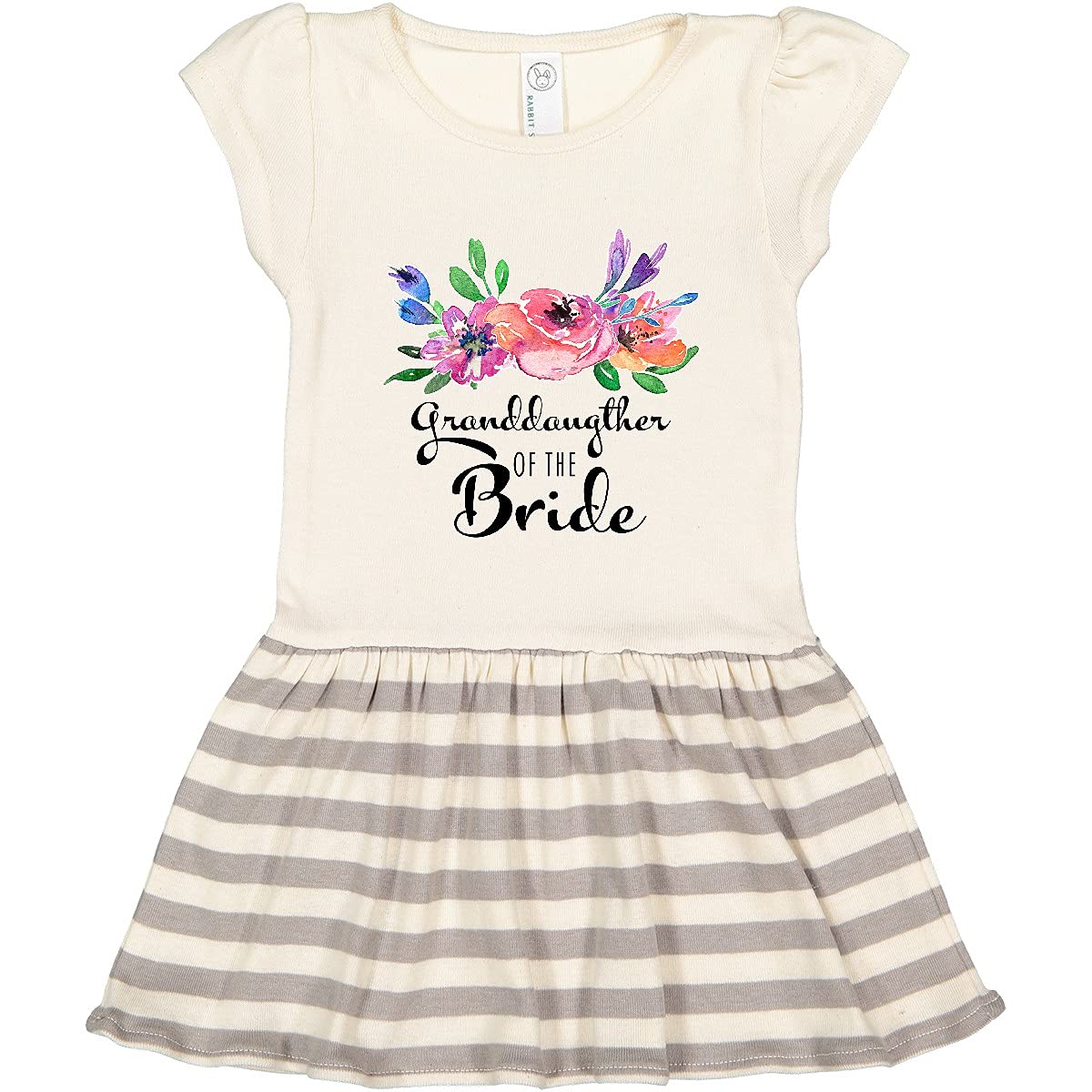 Granddaughter of The Bride Toddler Dress with Bouquet for Wedding