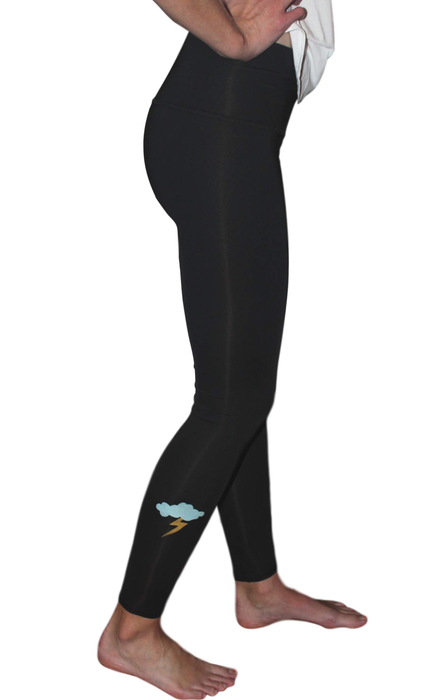 Teeki Women's High-Waisted Yoga Leggings - Midnight Bandit Print | Soft & Stretchy Workout Pants for Yoga, Running & Gym | Eco-Friendly Activewear