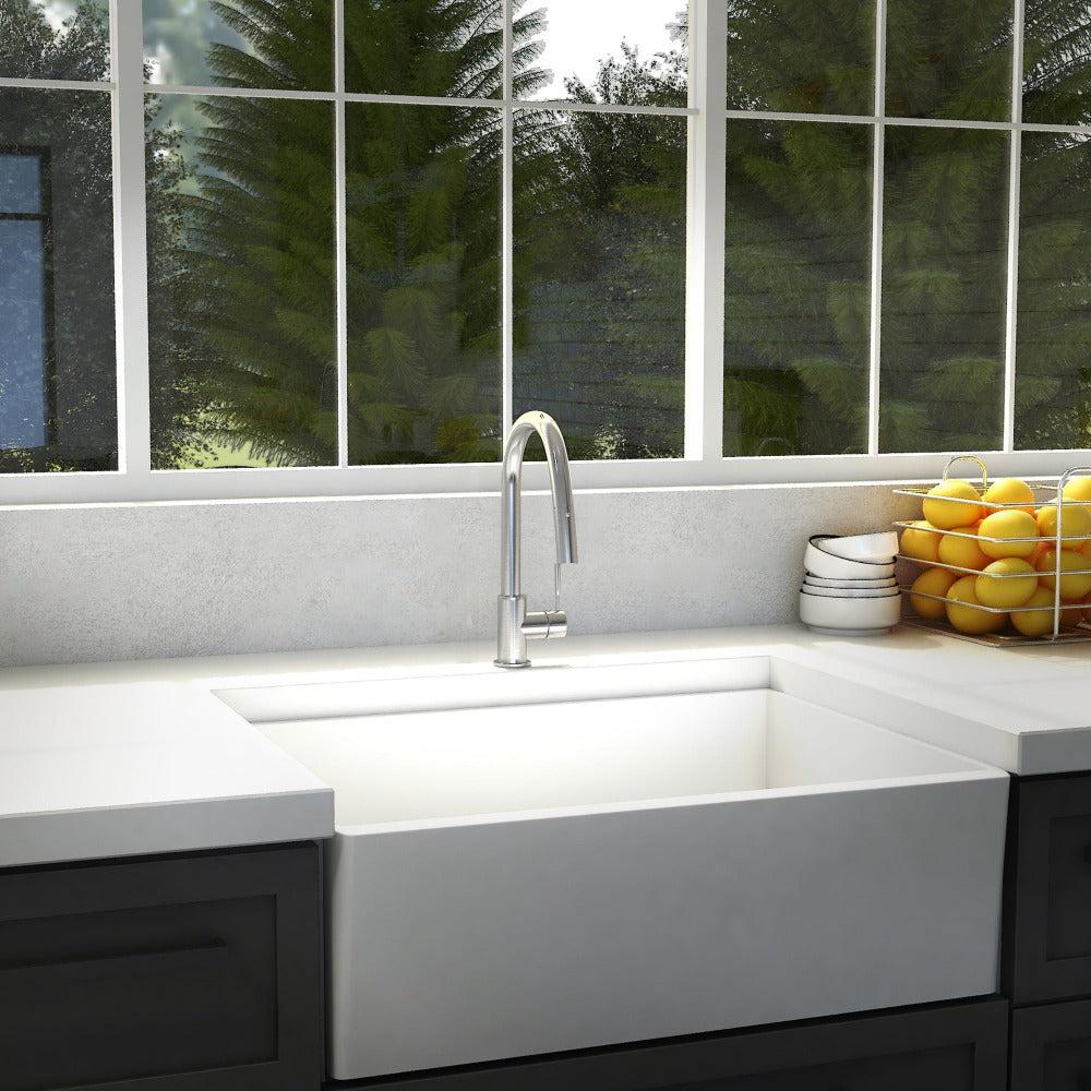 ZLINE Arthur Pull Down Single Handle Kitchen Faucet in Chrome - Modern High Arc Design for Easy Dishwashing & Food Prep (ATH KF CH)