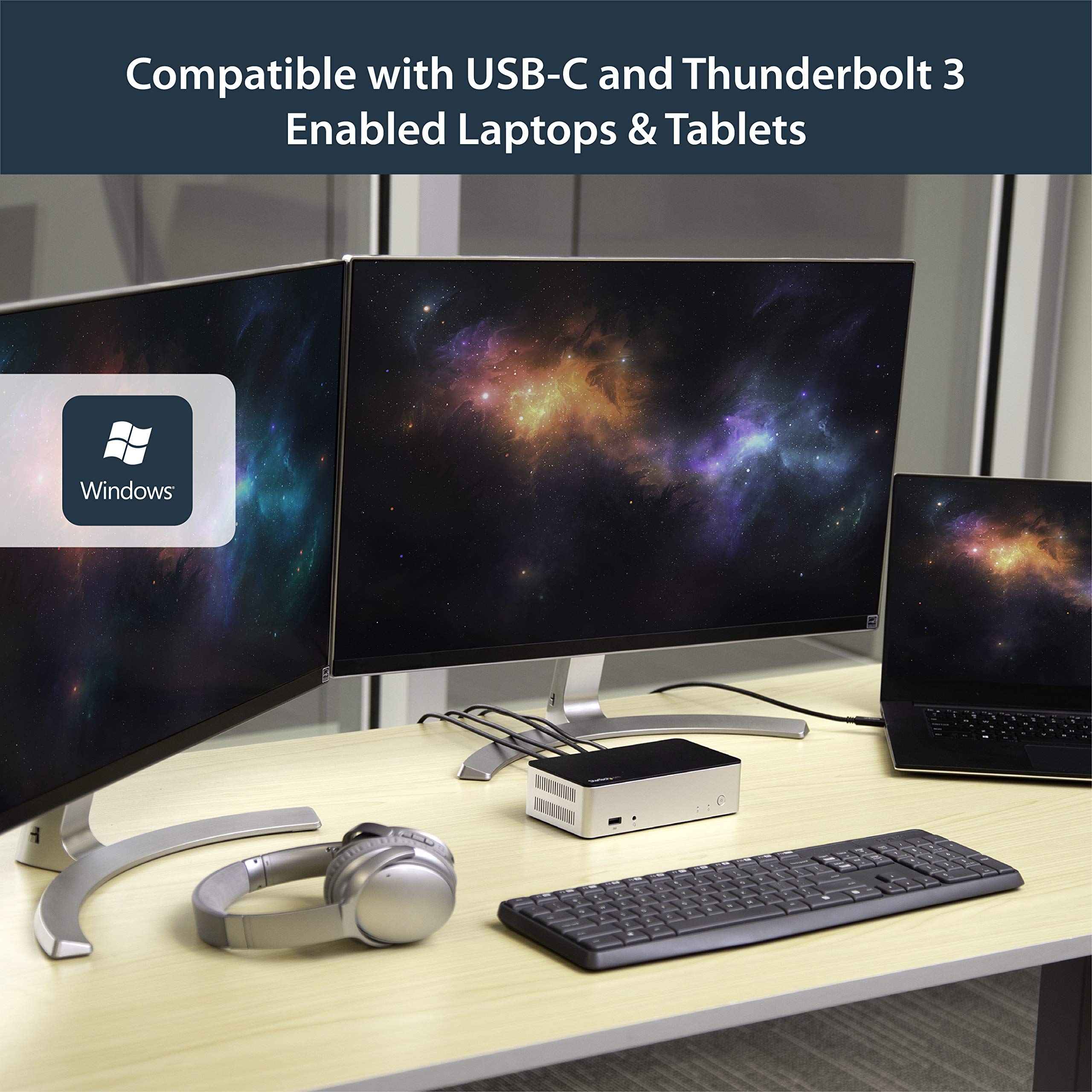 StarTech.com USB C Docking Station for Dual Monitors - 4K Dual DisplayPort, 2.5