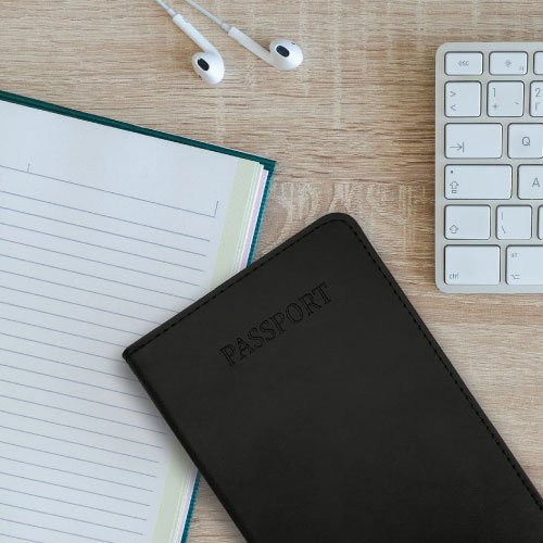 Premium Genuine Leather RFID Blocking Passport Holder - Slim Travel Wallet Cover with ID Card Slot for Men & Women | Perfect for International Travel, Business Trips & Vacation (Black)