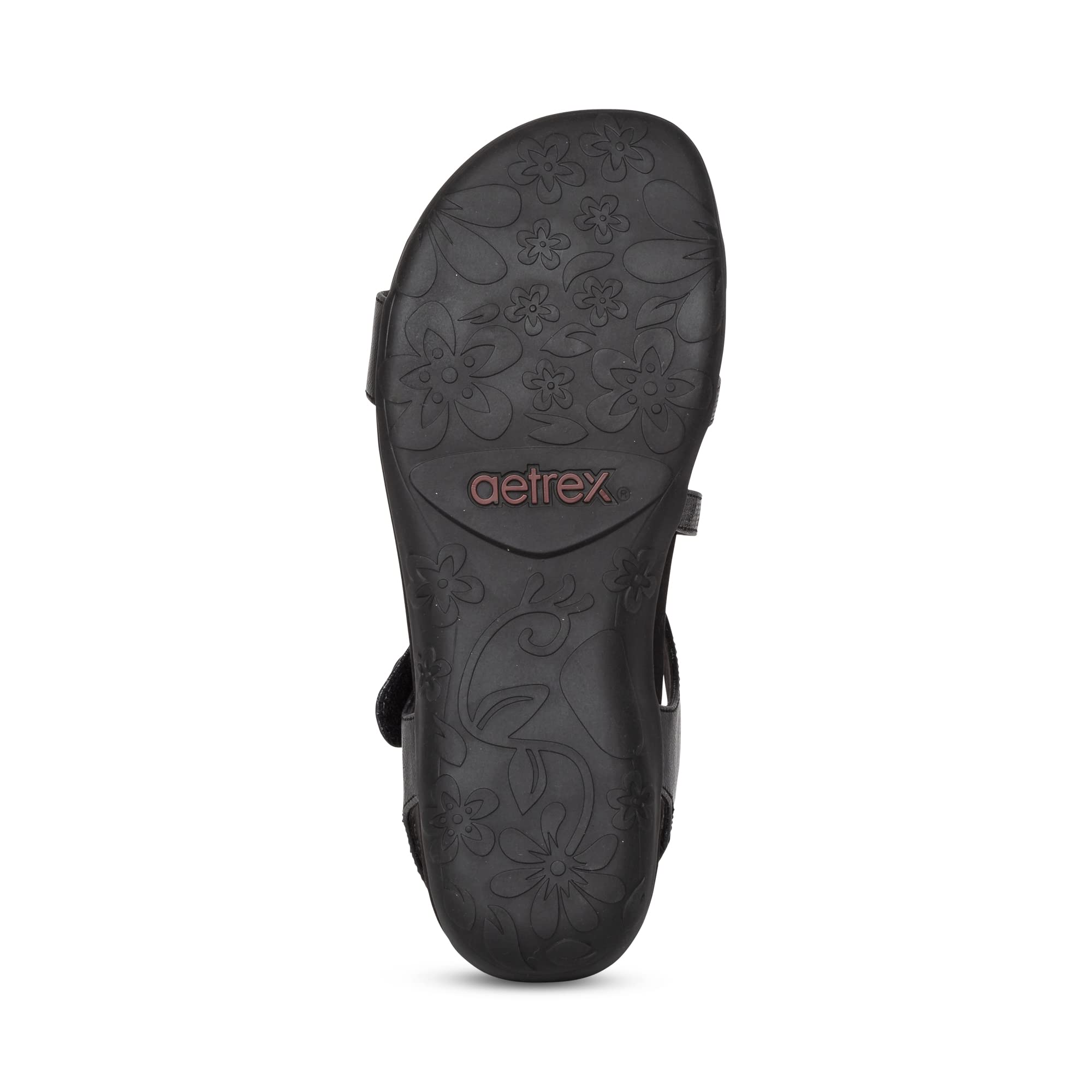 Aetrex Women's Jess Orthopedic Adjustable Strap Sandals with Memory Foam & Arch Support - Comfortable Flat Shoes for Women | Perfect for Walking, Travel & Everyday Wear