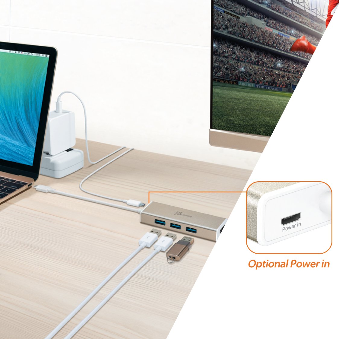 USB C Hub 3.1 with 3 Ports & SD/microSD Card Reader - Perfect for MacBook Pro, Chromebook, and Laptop Accessories (Data Transfer, Charging, Memory Card Reading)
