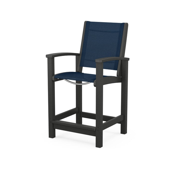 POLYWOOD Coastal Counter Chair - Durable Outdoor Bar Stool for Patio, Deck & Poolside - Weather-Resistant & Low Maintenance
