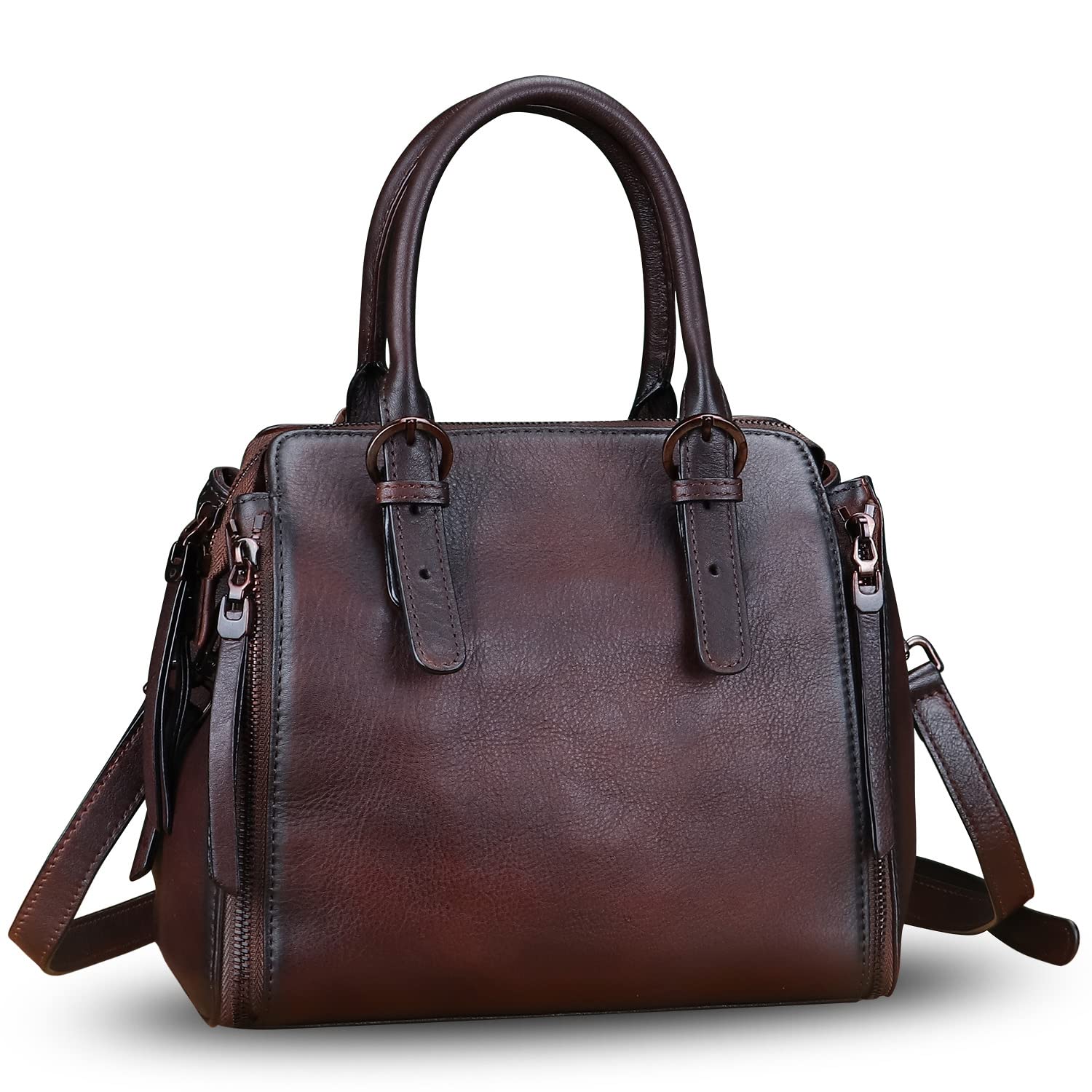 Genuine Leather Handbags for Women - Vintage Handmade Satchel Purse with Top Handle & Crossbody Strap | Perfect for Work, Travel & Everyday Use