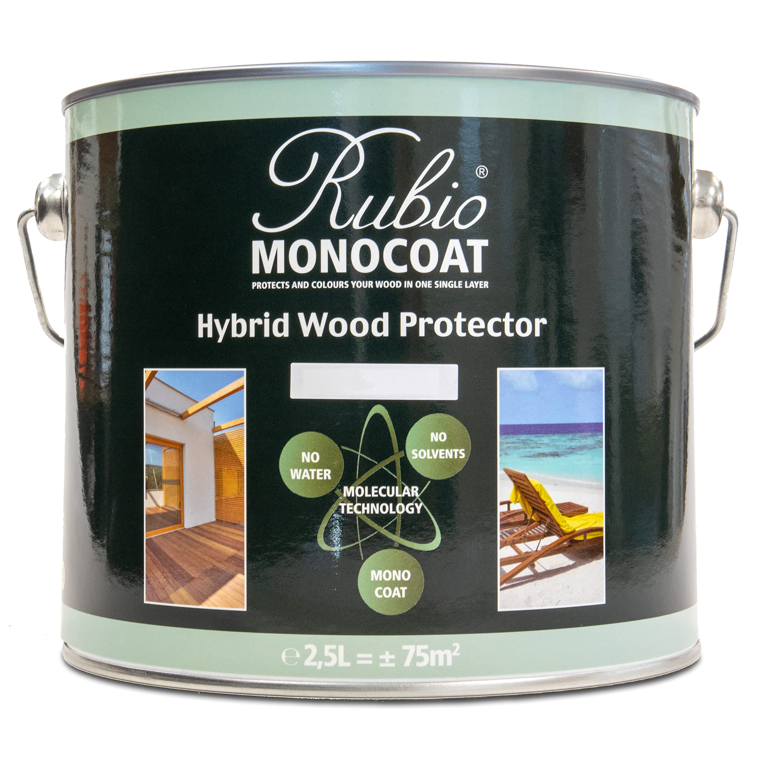 Rubio Monocoat Hybrid Wood Protector 750 sq ft - Dolphin | Premium Exterior Wood Oil for Decks, Fences & Outdoor Furniture | UV Protection & Long-Lasting Color | 2.5 Liter | Ideal for Patio, Garden & Poolside Wood Care