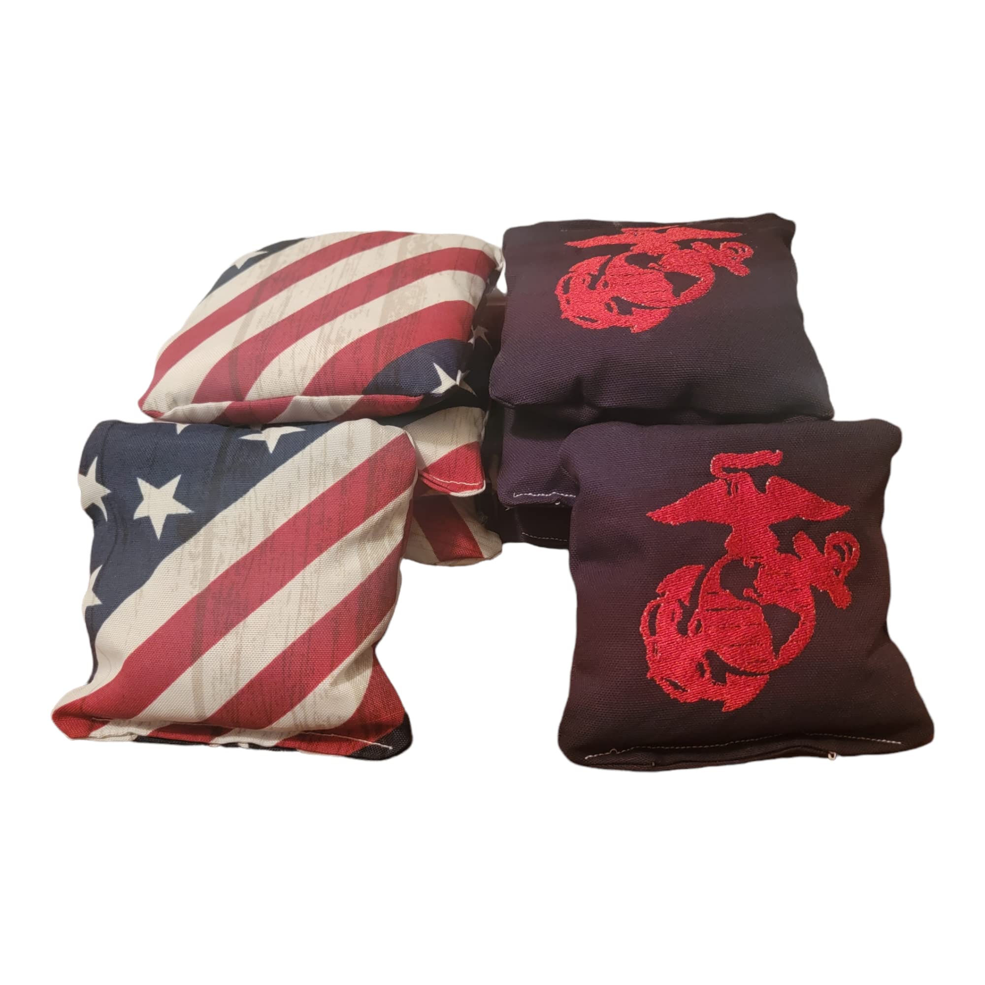 Premium US Marine Corps Cornhole Bags Set of 8 - Heavy Duty Bean Bags for Outdoor Games, Tailgating, Backyard Parties & Military-Themed Events