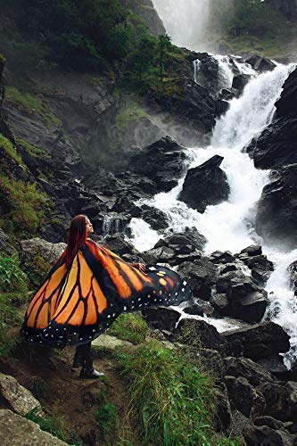 Monarch Butterfly Wings Costume - Realistic Halloween Cosplay Fairy Wings for Adults & Kids - Perfect for Halloween Parties, Cosplay Events & Fairy Themed Photoshoots