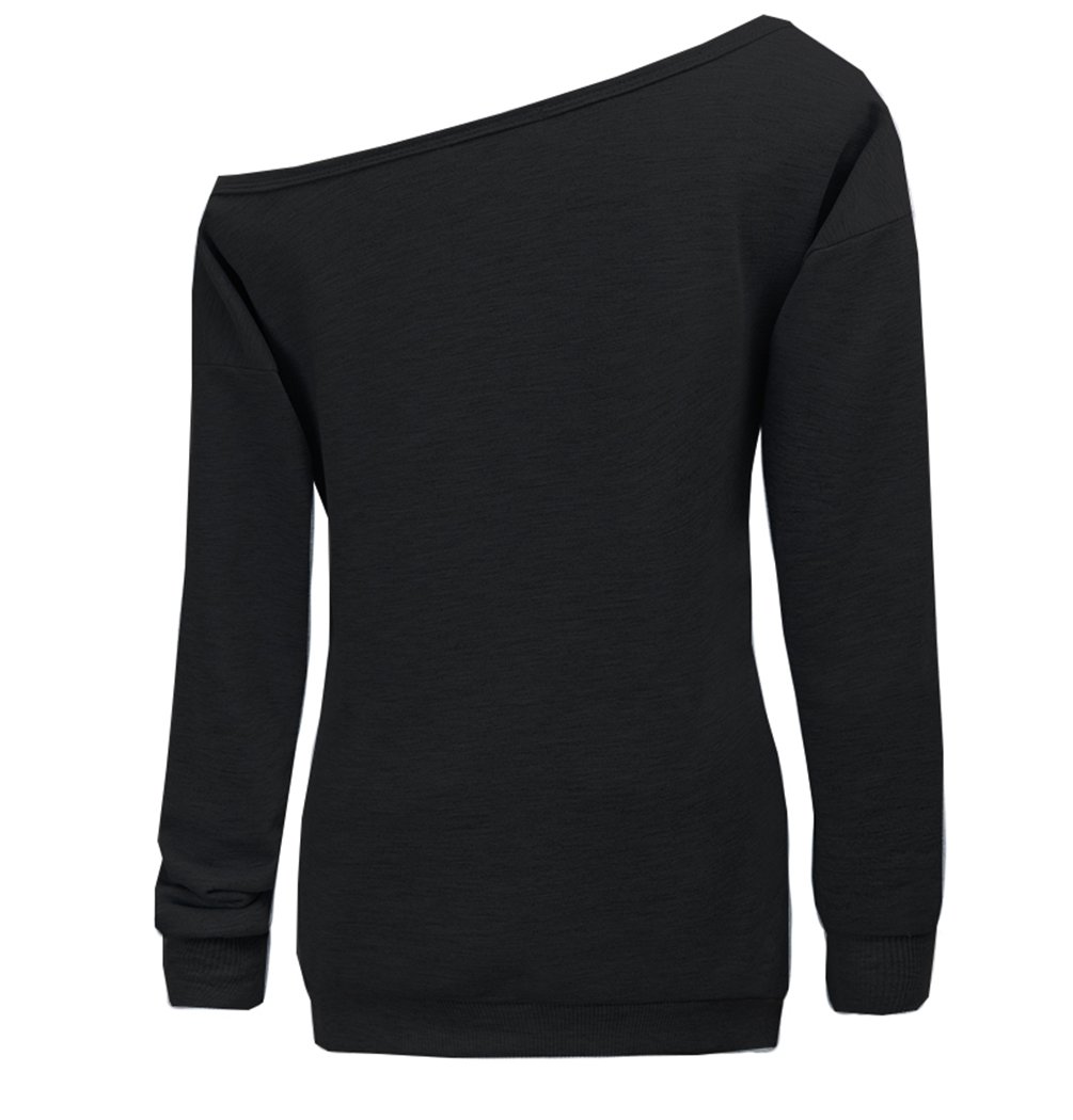 Dutebare Women's Off Shoulder Sweatshirt - Slouchy Long Sleeve Pullover Top for Casual Wear | Perfect for Weekend Outings, Coffee Dates & Loungewear