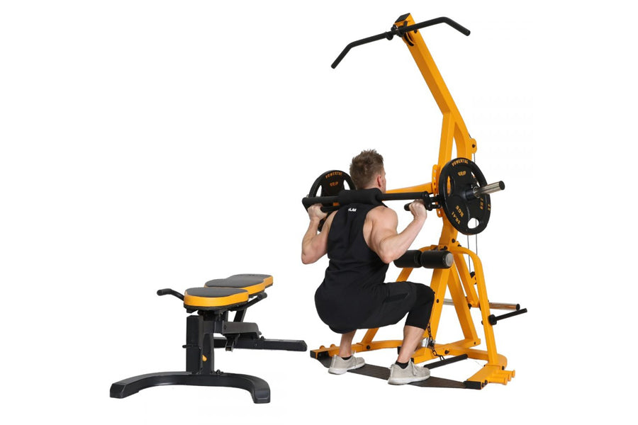 Powertec Workbench Levergym - Adjustable Home Gym Equipment for Full Body Workout (Yellow) | Perfect for Home Gym, Strength Training & Fitness Enthusiasts