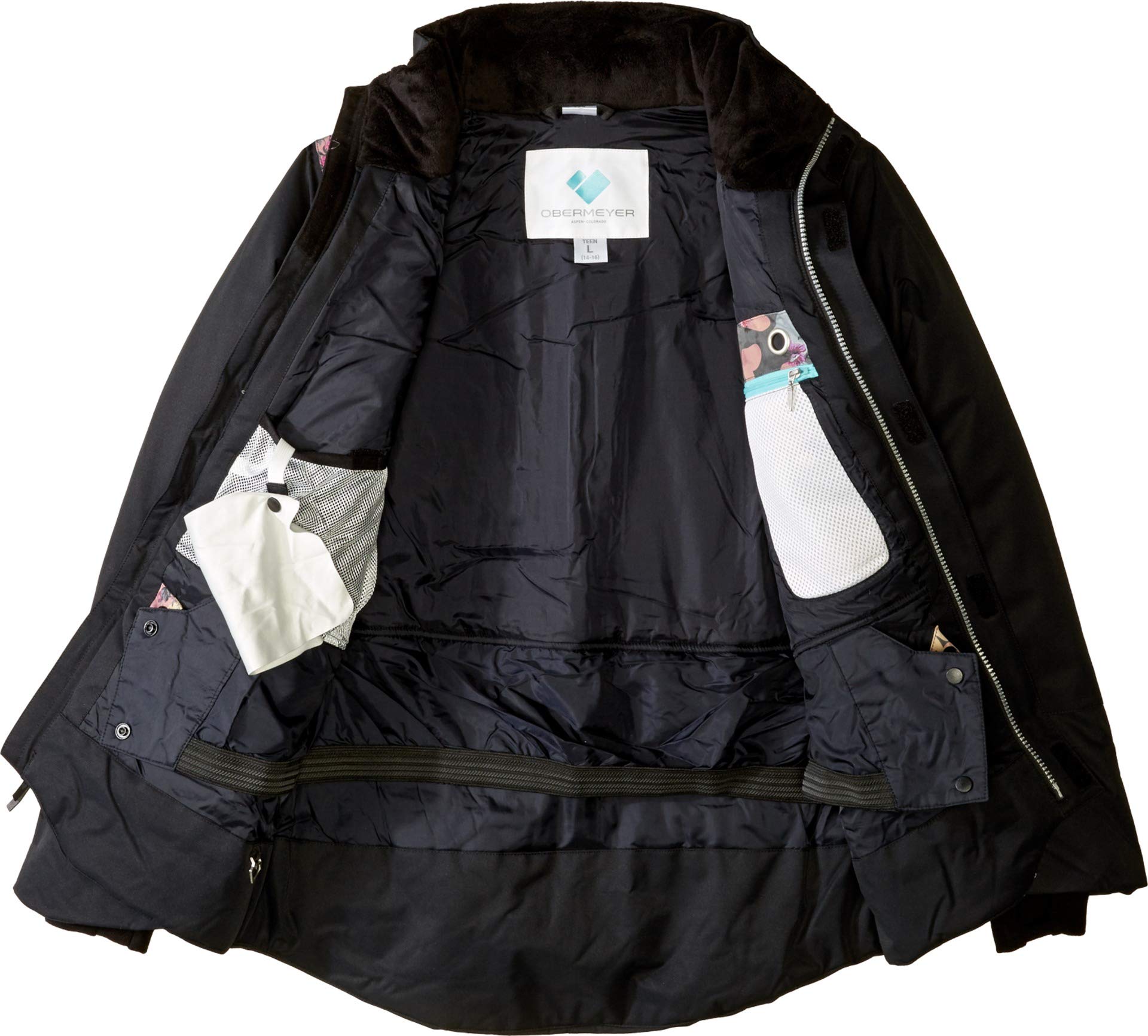 Obermeyer Kids Girls June Jacket - Waterproof Winter Coat for Big Kids (10-12 Years) | Vera Camo Print | Outdoor Snow Play & School Wear