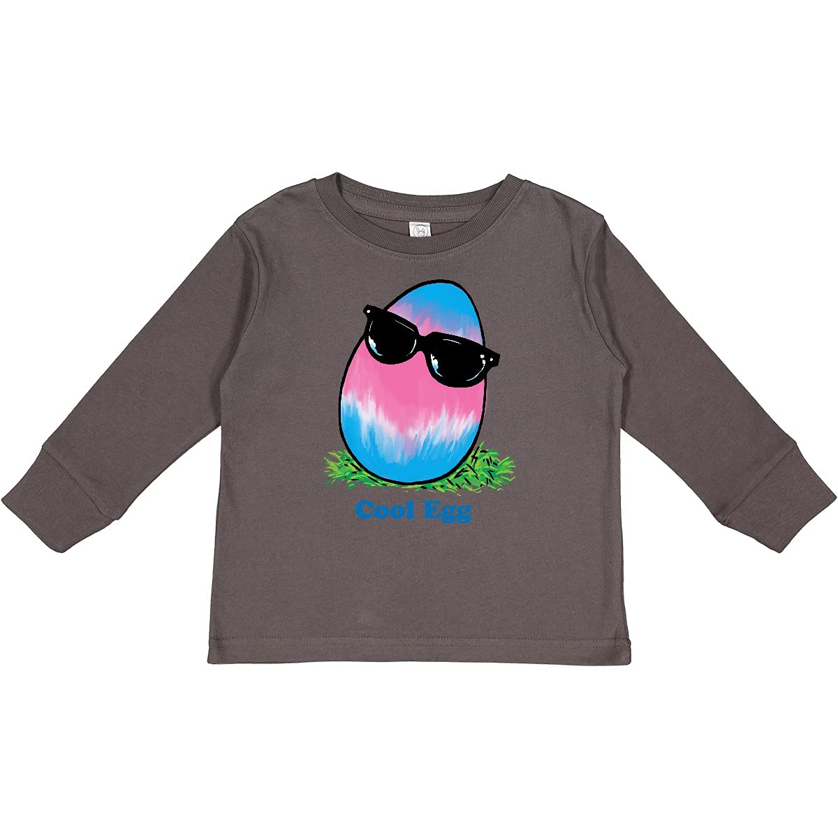 Inktastic Easter Pink and Blue Cool Egg Toddler Long Sleeve T-Shirt - Cute Holiday Outfit for Boys & Girls - Perfect for Easter Egg Hunts, Family Photos & Spring Celebrations
