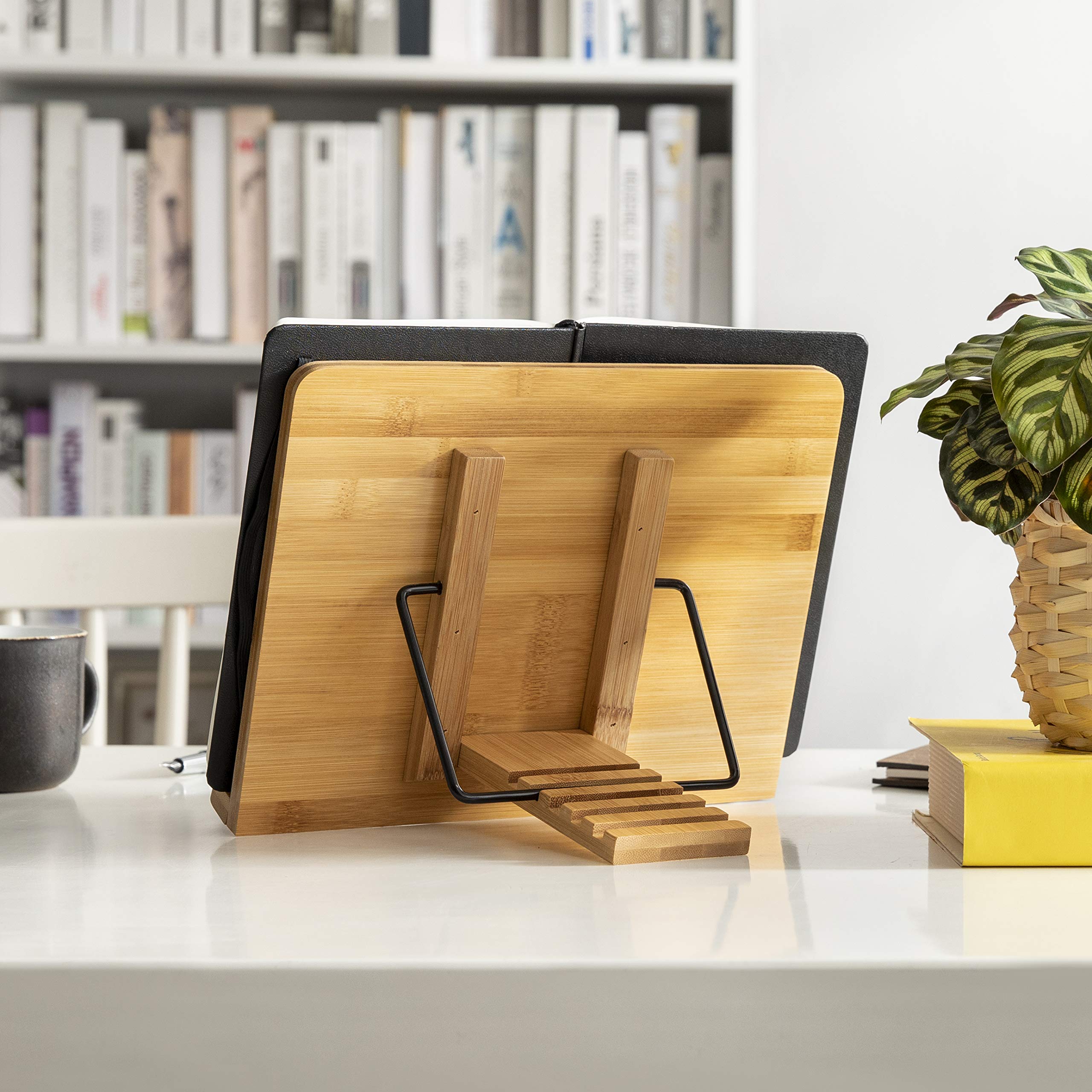 Adjustable Book Stand with Floor Stand - Hands-Free Reading Holder for Books, Tablets & Cookbooks - Perfect for Home, Office & Classroom Use