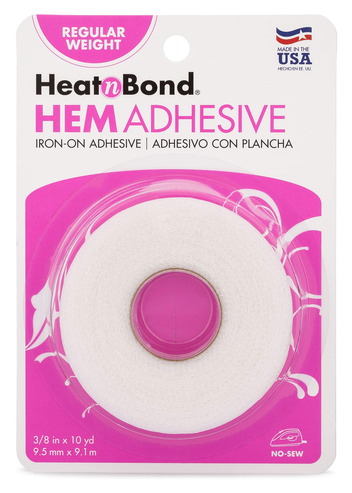 HeatnBond Hem Iron-On Adhesive - White Fabric Glue for Sewing & DIY Projects - Regular Weight Fusible Web for Clothing Repairs, Quilting & Crafts