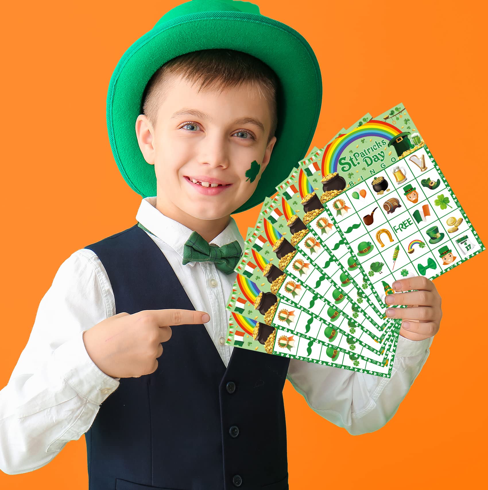 St. Patrick's Day Bingo Game Set for 24 Players - Fun Classroom & Family Activity for Kids & Adults - Perfect for School Parties, Holiday Celebrations & Group Games