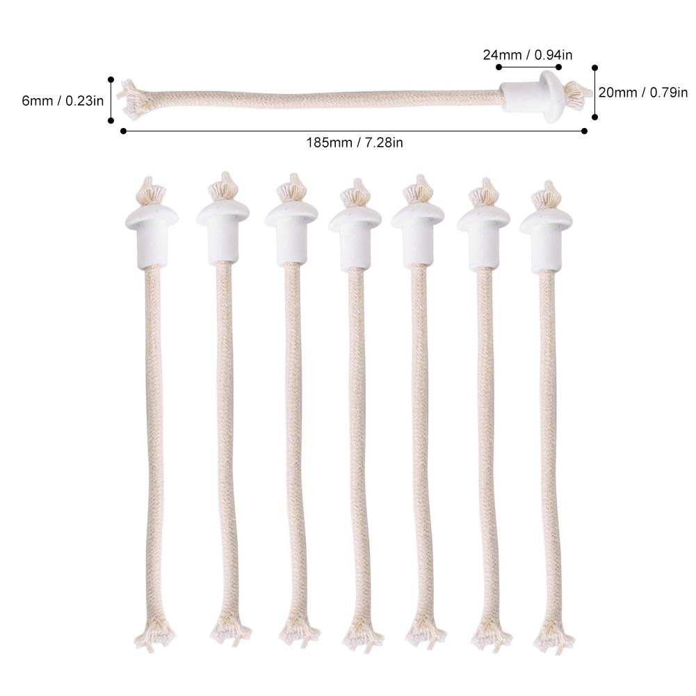 7Pcs Duokon Ceramic Lamp Wick Holders - Heat-Resistant Fiber Glass Kerosene Wick for Wine Bottle Oil Torch Candles | Perfect for DIY Candle Making, Home Decor & Outdoor Lighting