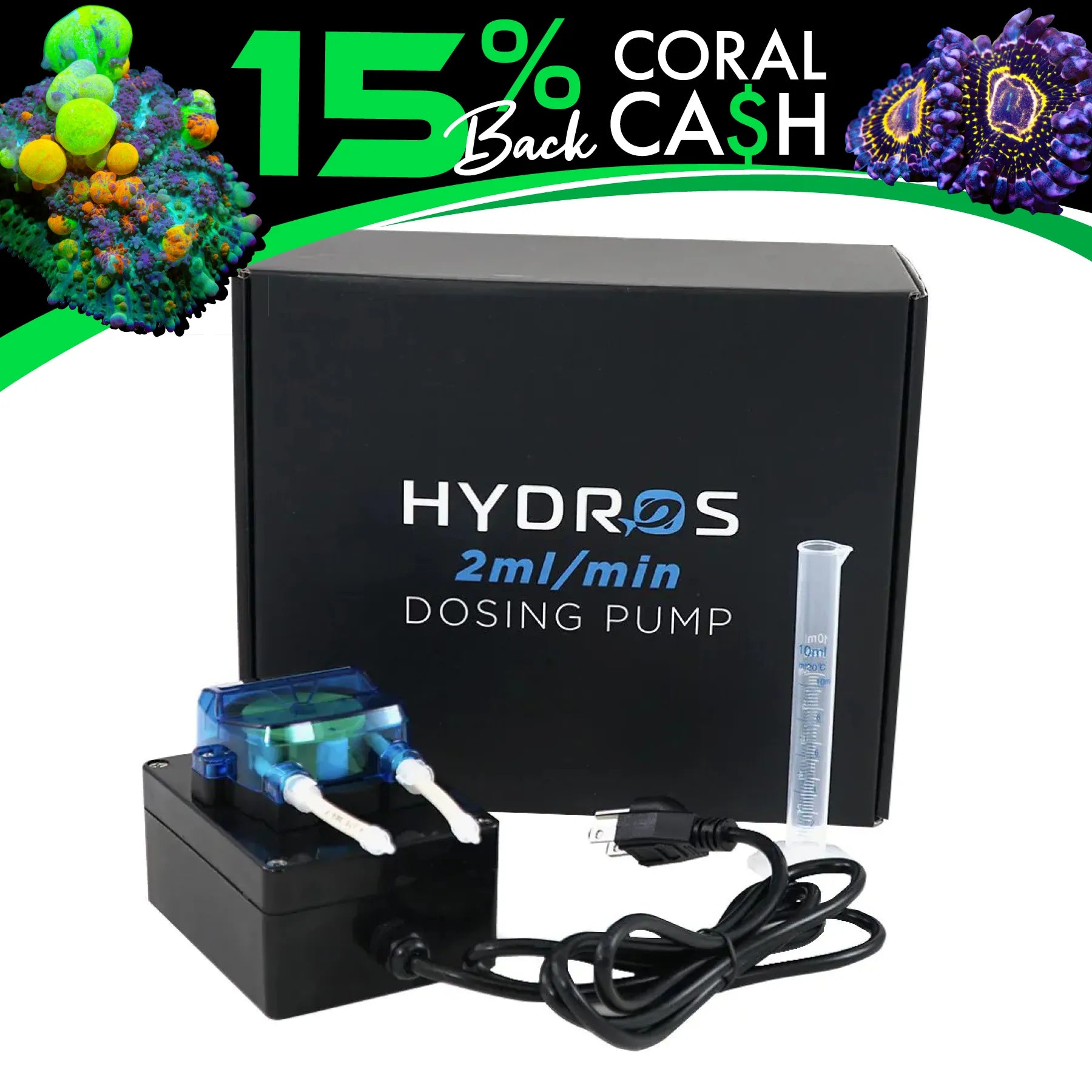 Hydros 2ml/min Dosing Pump - No Hydros Control Required | Precise Water Treatment for Aquariums, Hydroponics & Lab Applications