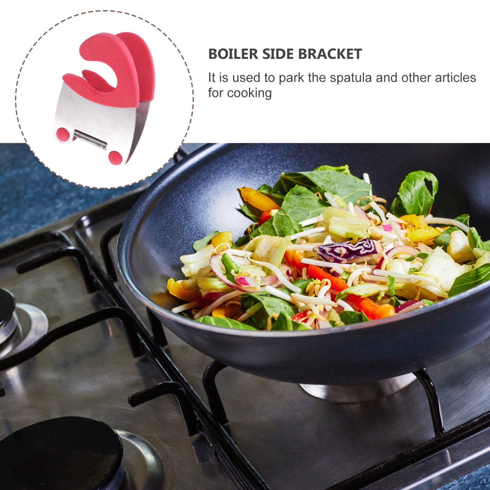 DOITOOL 2-Pack Silicone Pot Clip Spoon Holder - Heat Resistant Kitchen Utensil Rest for Cooking, Stirring & Serving - Fits All Pot Sizes (Black) - Perfect for Stovetop Cooking, Meal Prep & Organized Kitchens