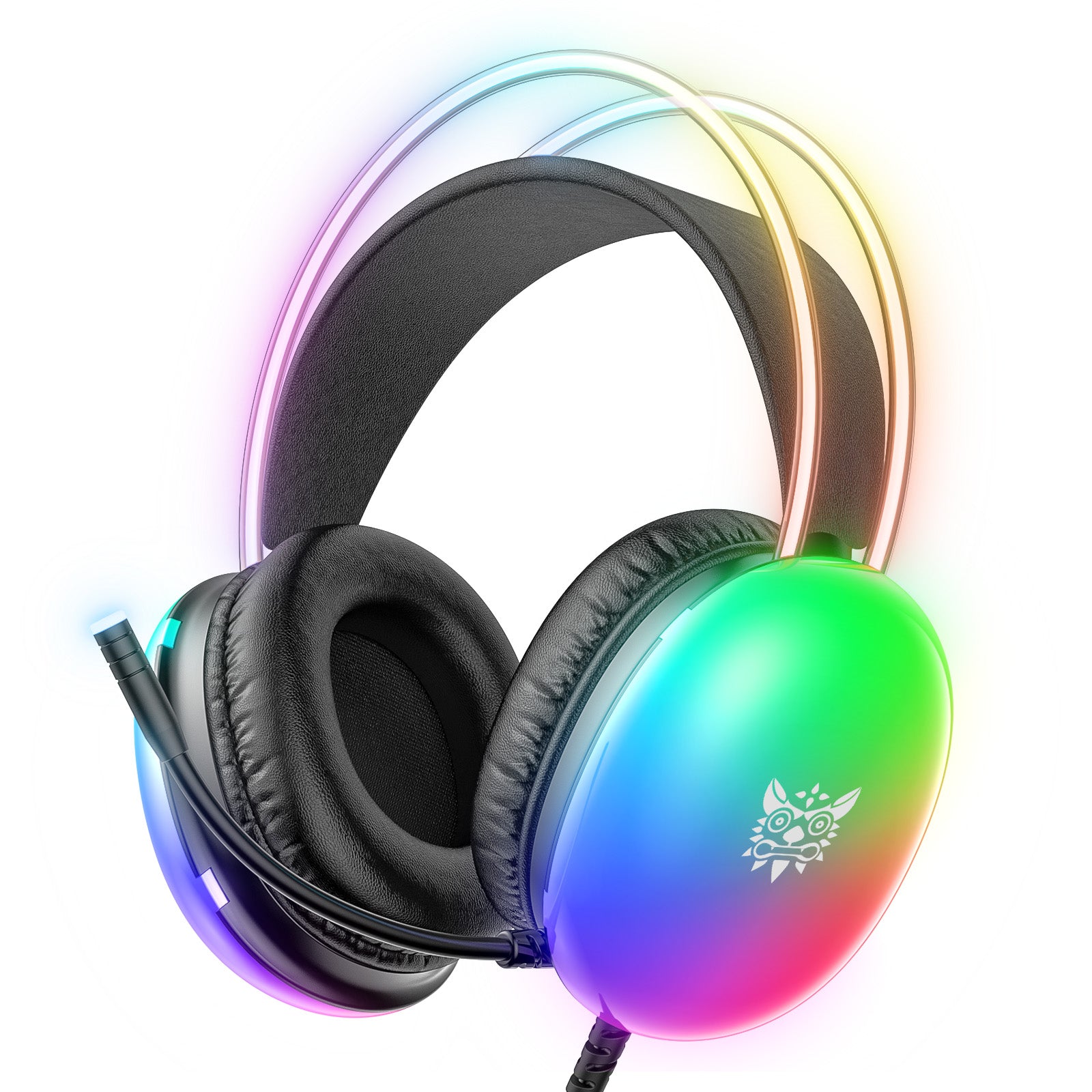 ONIKUMA X25 RGB Gaming Headset with Noise Cancelling Mic - 7.1 Surround Sound for PC, PS4, PS5, Xbox - Comfortable Over-Ear Headphones for Gaming, Streaming & Music (Perfect for Esports & Late-Night Gaming)
