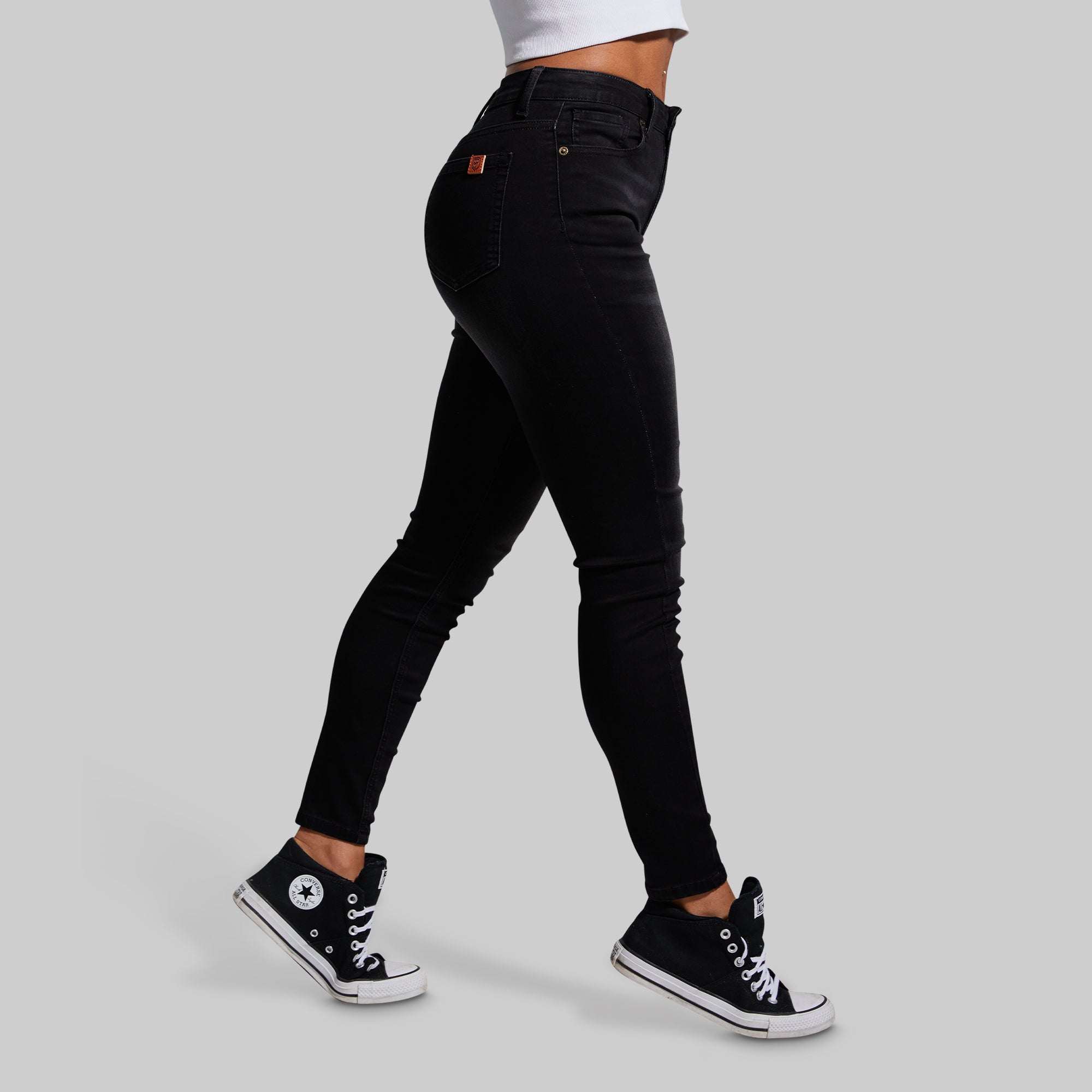 FLEX Stretchy High Rise Skinny Jeans for Women - Comfortable Slim Fit Denim Pants (Black) - Perfect for Work, Casual Outfits & Night Out