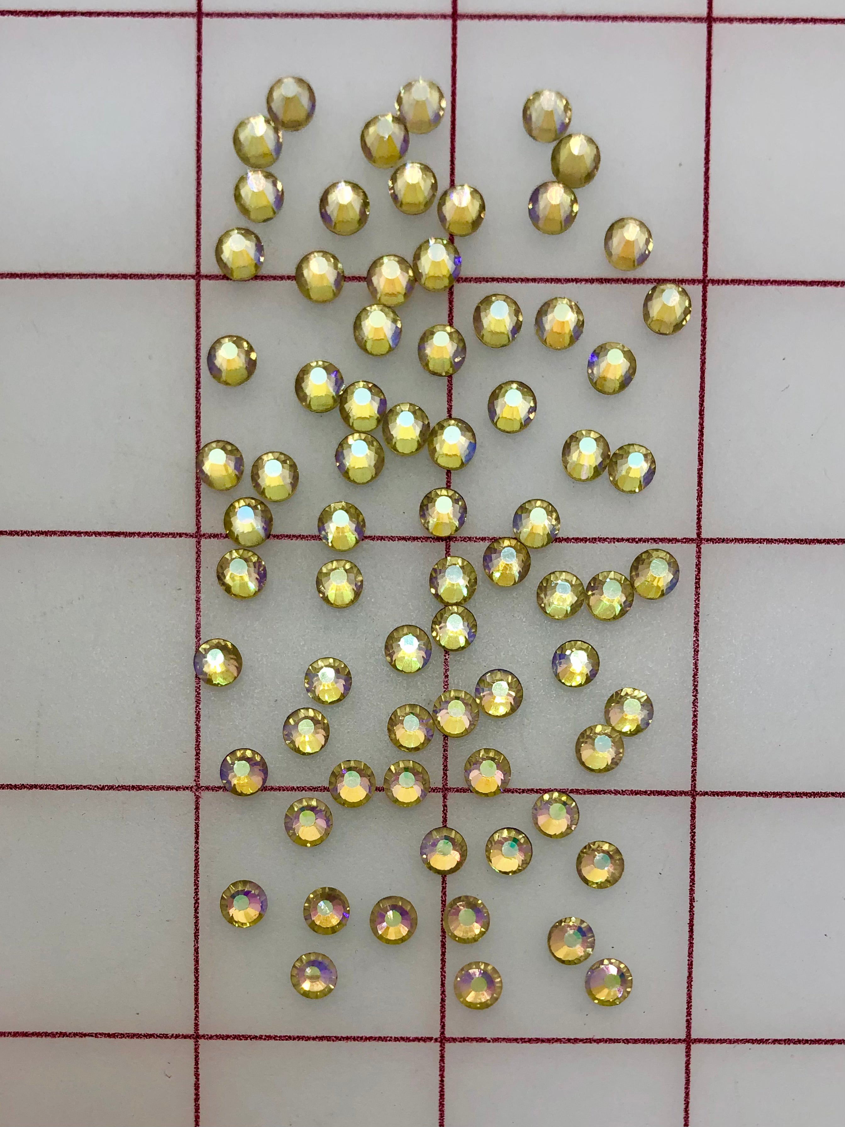 Premium Machine-Cut Jonquil AB Flat Back Rhinestones - 20ss High-Quality Sparkling Gems for DIY Jewelry, Clothing, and Craft Projects