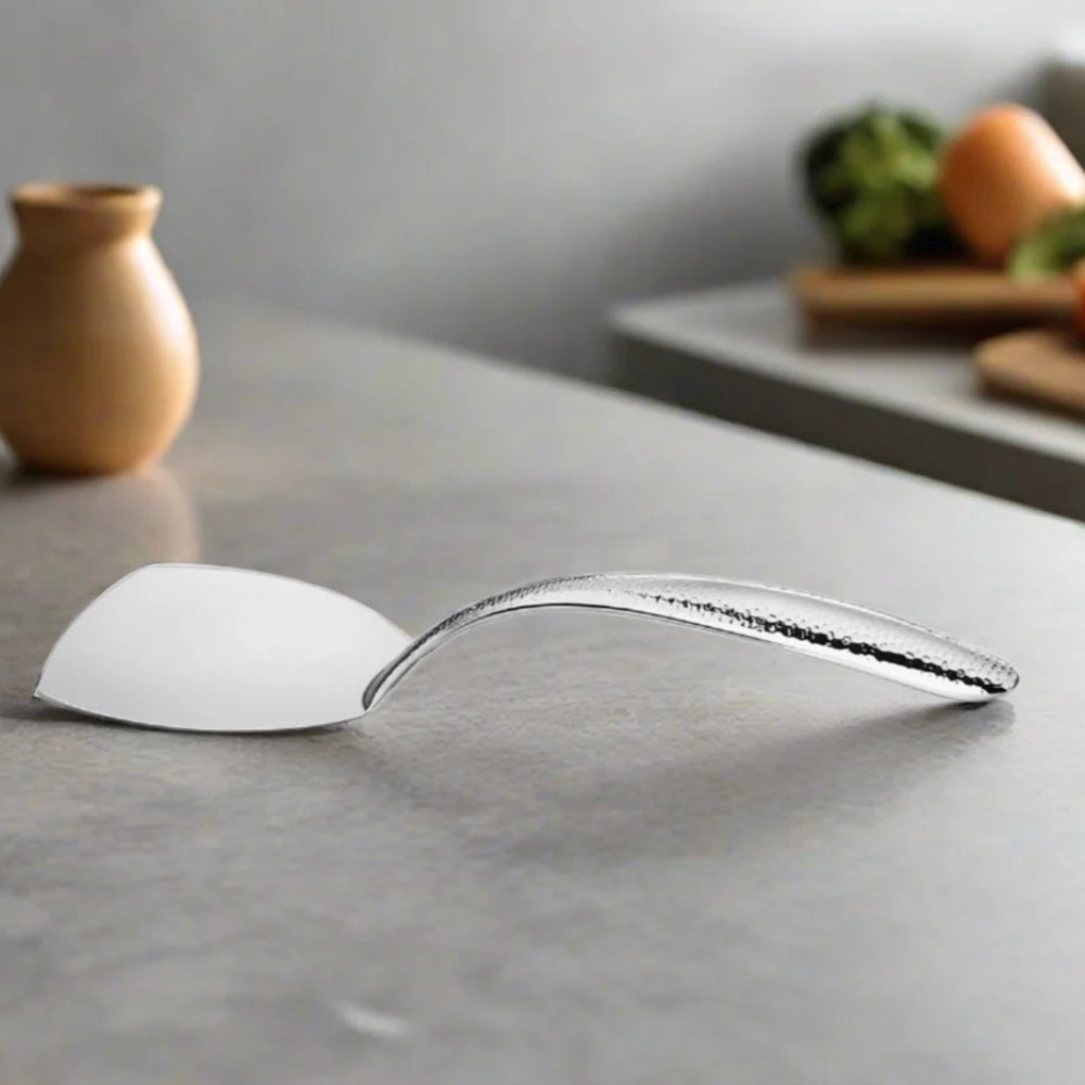 Cuisinox 14-Inch Stainless Steel Hammered Finish Turner Spatula - Perfect for Flipping Pancakes, Burgers & Eggs in Professional Kitchens & Home Cooking