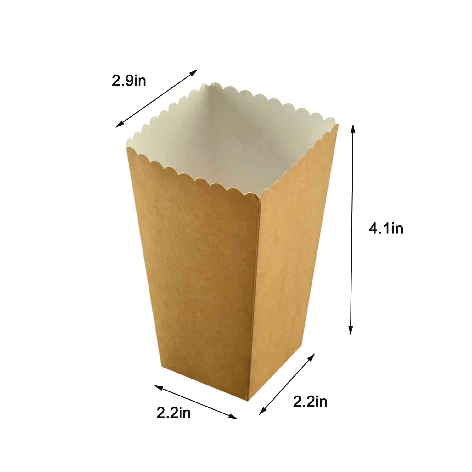 Eco-Friendly Kraft Paper Popcorn Boxes - 24 Pack Mini Cardboard Popcorn Containers for Movie Nights, Parties & Events | Biodegradable & Sustainable Snack Packaging