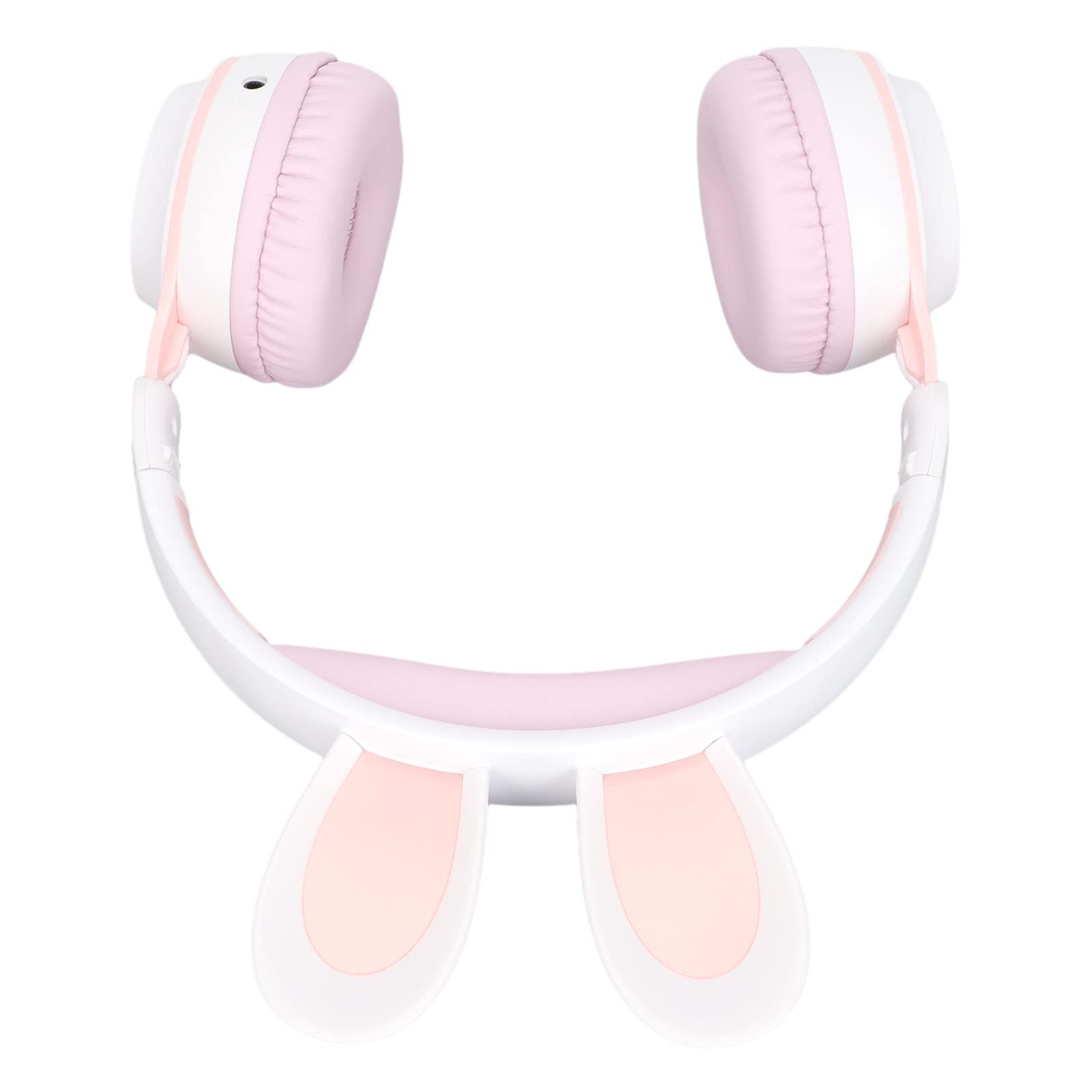 Wireless Bluetooth 5.0 Over-Ear Headphones with LED Lights - Foldable Kids Headset for Online Learning, Gaming, PC & Tablet Use - White Powder Color (Perfect for Remote Classes & Home Entertainment)