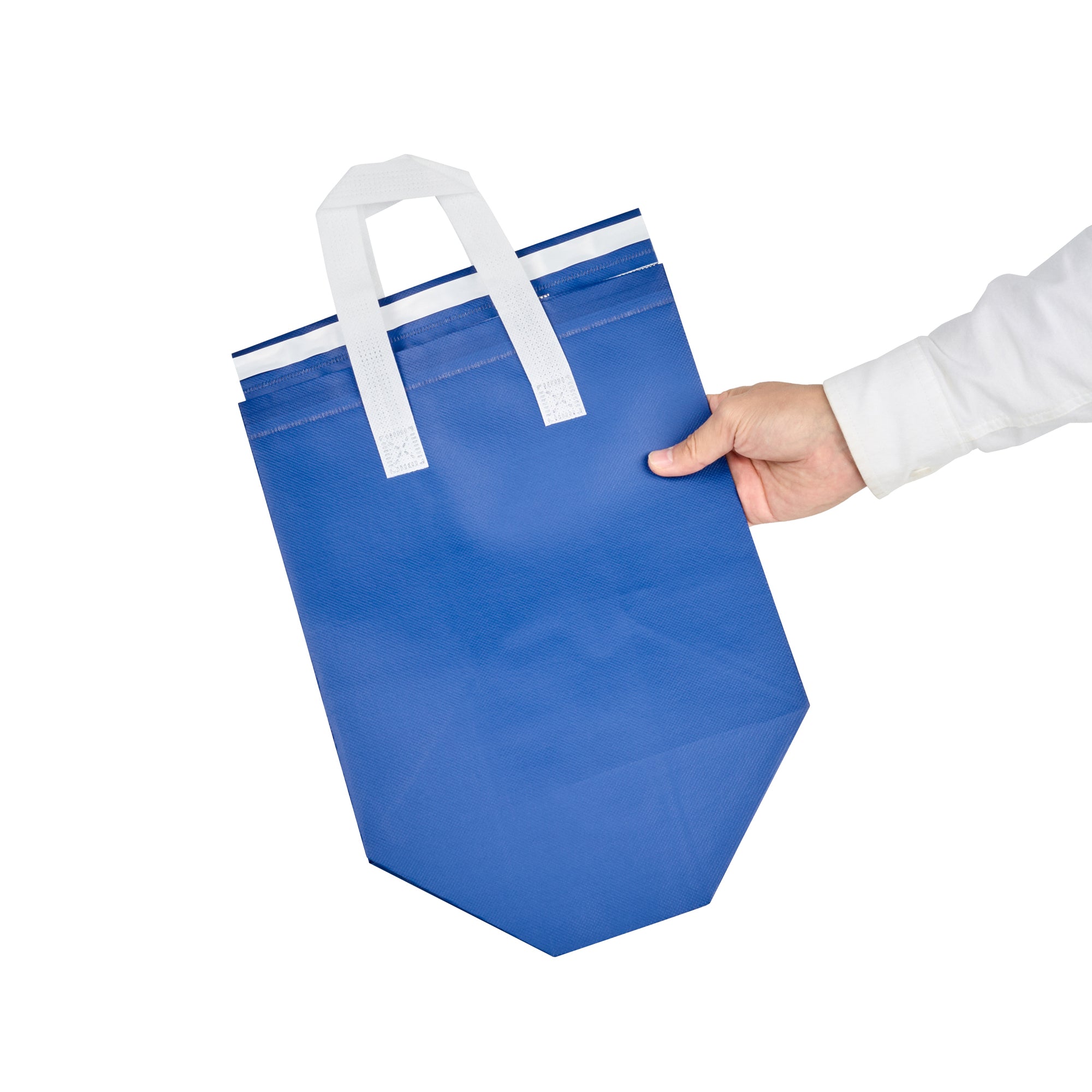 Premium Blue Insulated Takeout Bags - Tamper Evident Food Delivery Bags (10.25