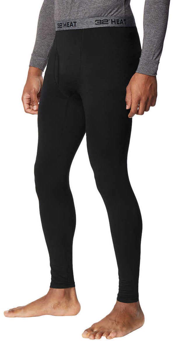 32 DEGREES Men's Thermal Heat Pants 2-Pack - Soft Fleece-Lined Winter Base Layer for Cold Weather, Hiking & Outdoor Activities