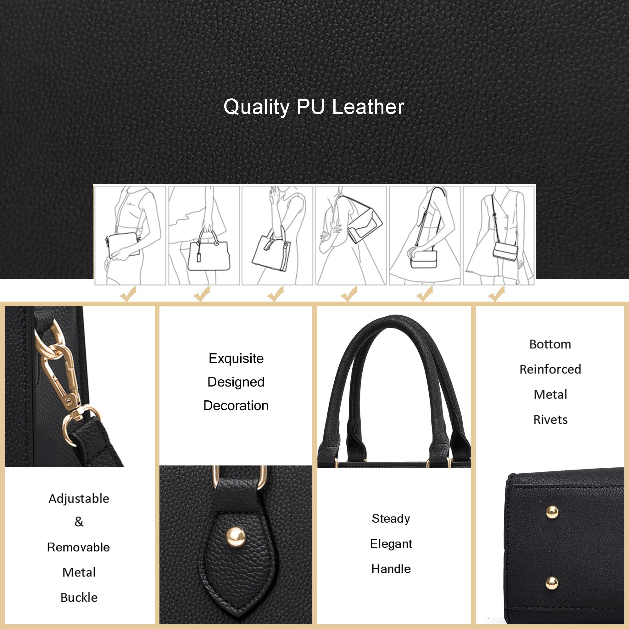 Chicarousal Women's PU Leather Crossbody Purse & Shoulder Bag - Stylish Tote Satchel with Top Handle for Daily Use, Work, Travel & Shopping