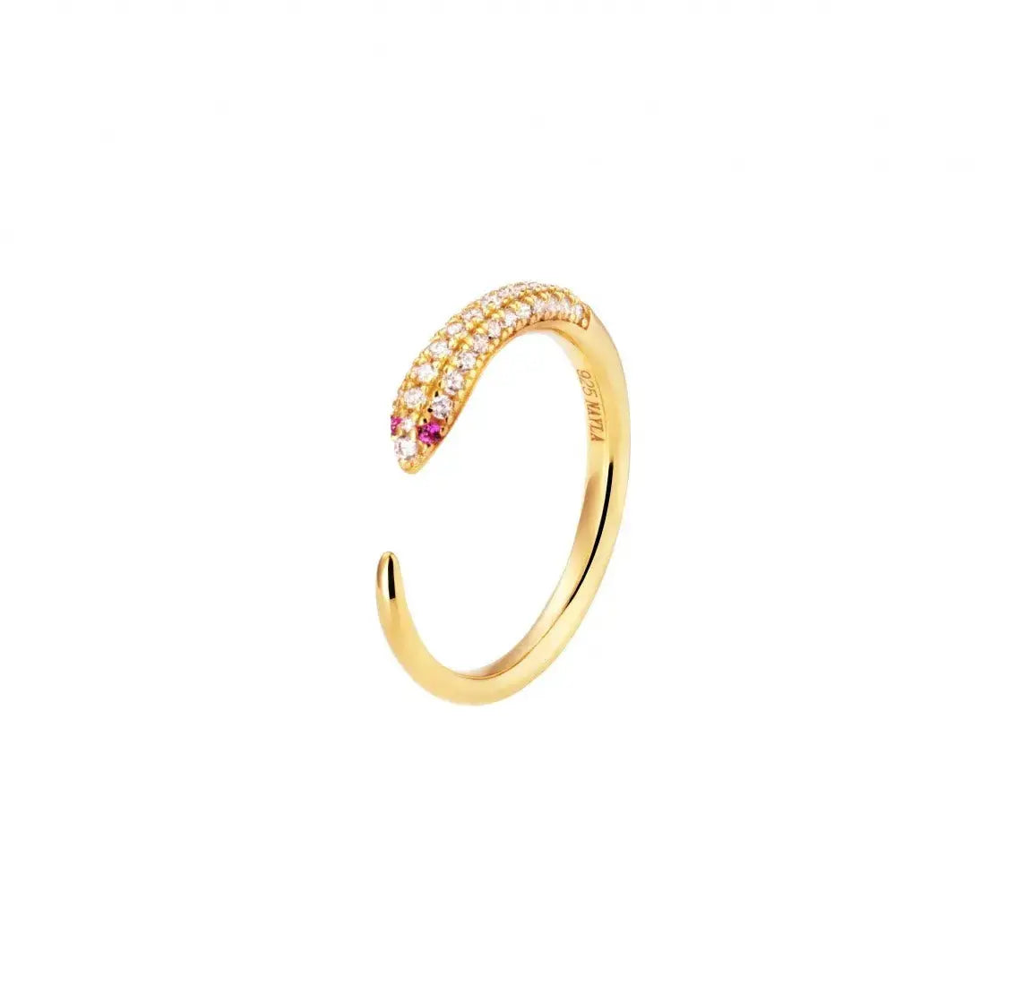 Pink Diamond CZ Snake Ring for Women - Elegant Cubic Zirconia Fashion Jewelry - Perfect for Parties, Date Nights & Special Occasions