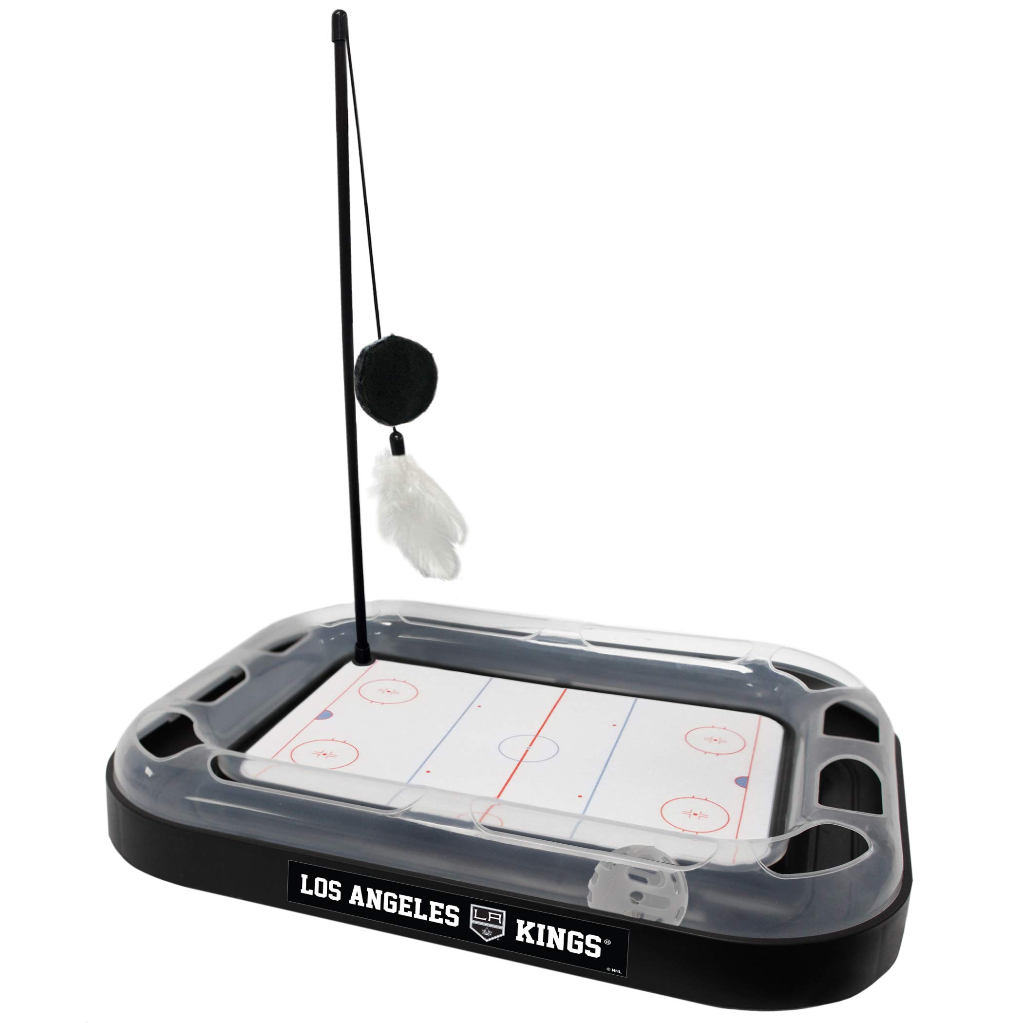 Los Angeles Kings NHL Hockey Field Cat Scratcher Toy - 5-in-1 Interactive Cat Toy with Ball Bell & Tracks for Scratching, Play & Exercise - Perfect for Indoor Cats & Hockey Fans
