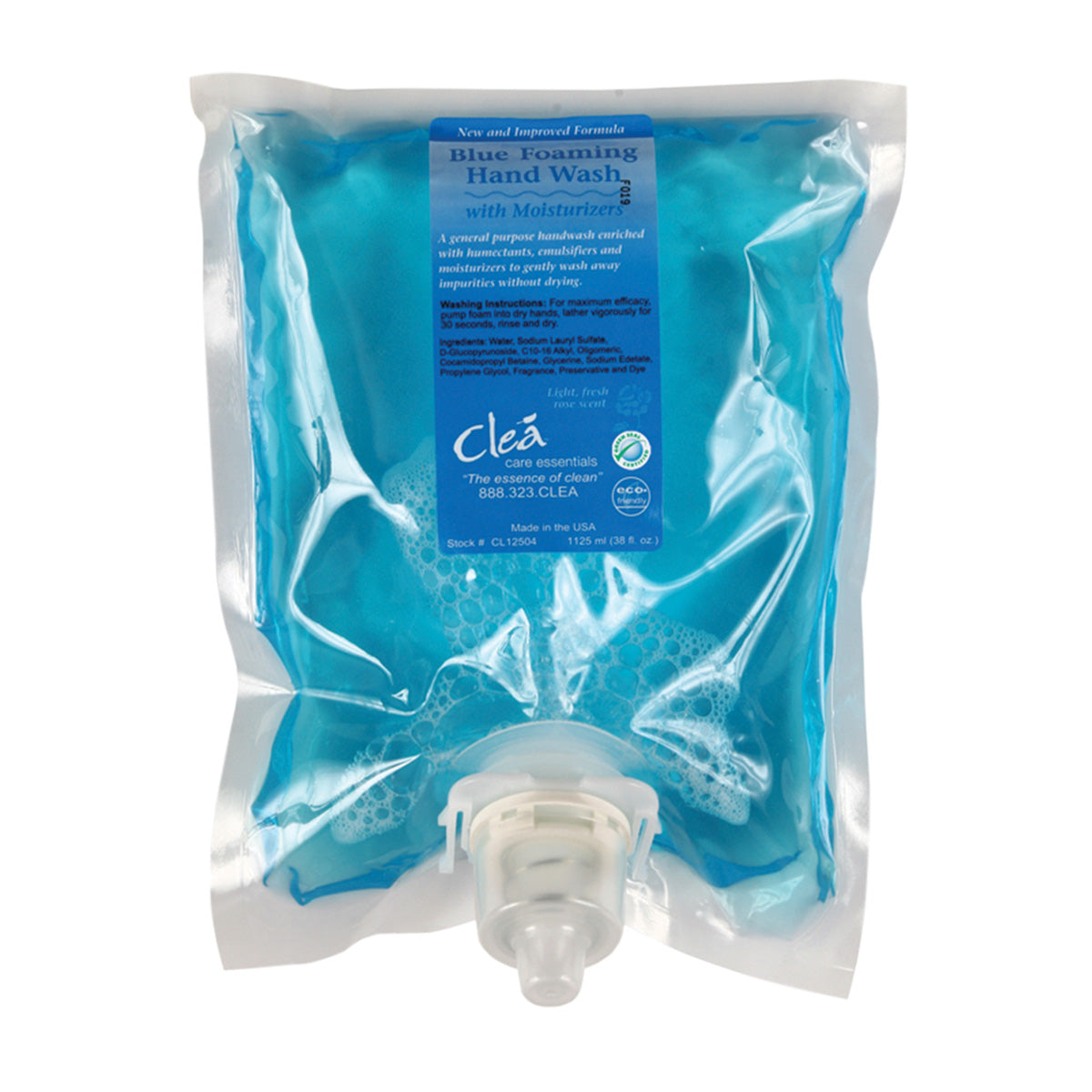 Cleá Green Seal Certified Moisturizing Foam Soap - 38oz (1125ml) Bulk Pack of 4 | Eco-Friendly Hand Wash for Kitchen, Bathroom & Office | Hydrating & Gentle Formula