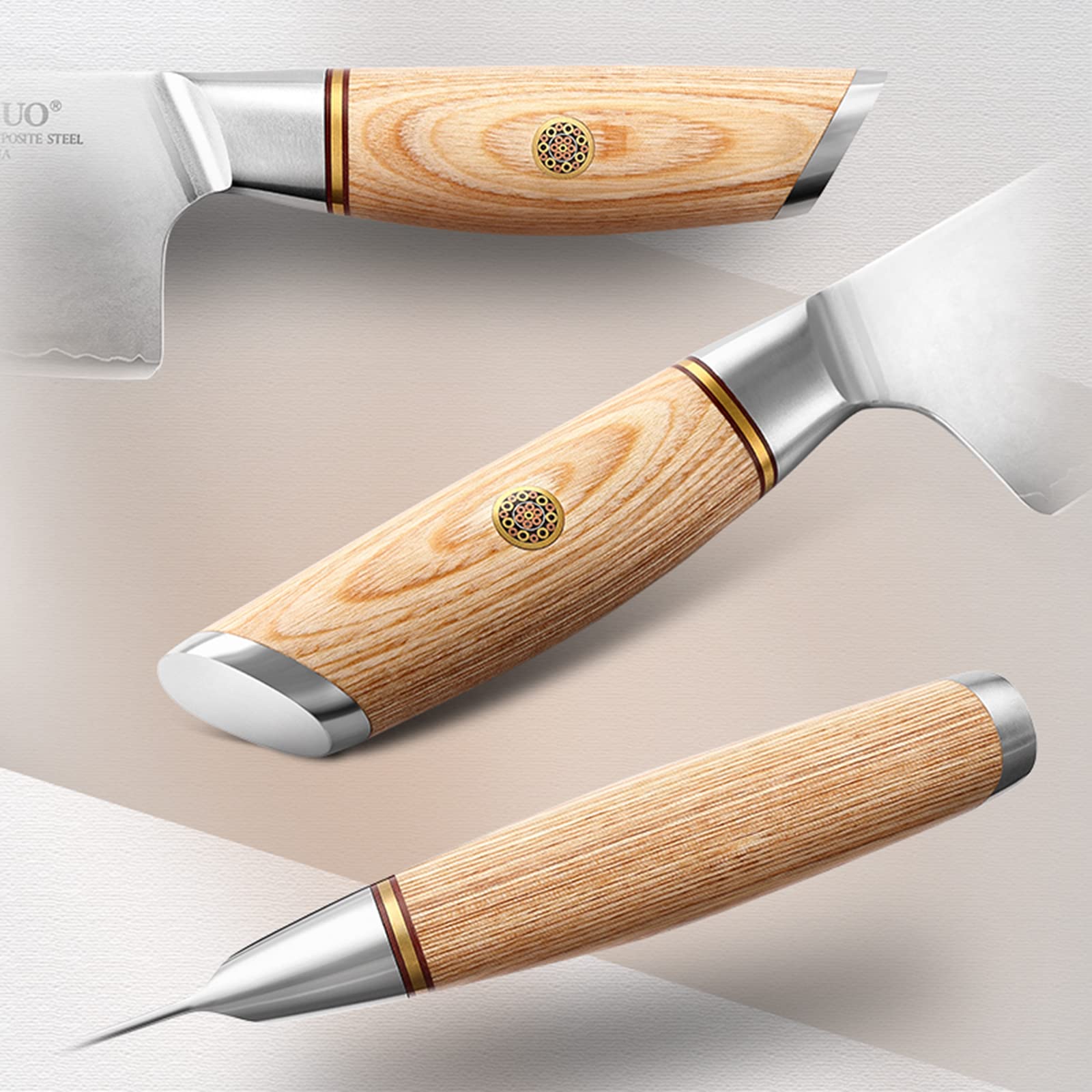 Premium XINZUO Chef Knife Set - 8-Piece High Carbon Steel Japanese Kitchen Knives with Pakkawood Handle for Professional Chefs & Home Cooking | Includes Santoku, Utility, Paring & Bread Knives | Perfect for Slicing, Dicing & Meal Prep | Elegant Gift Box Packaging