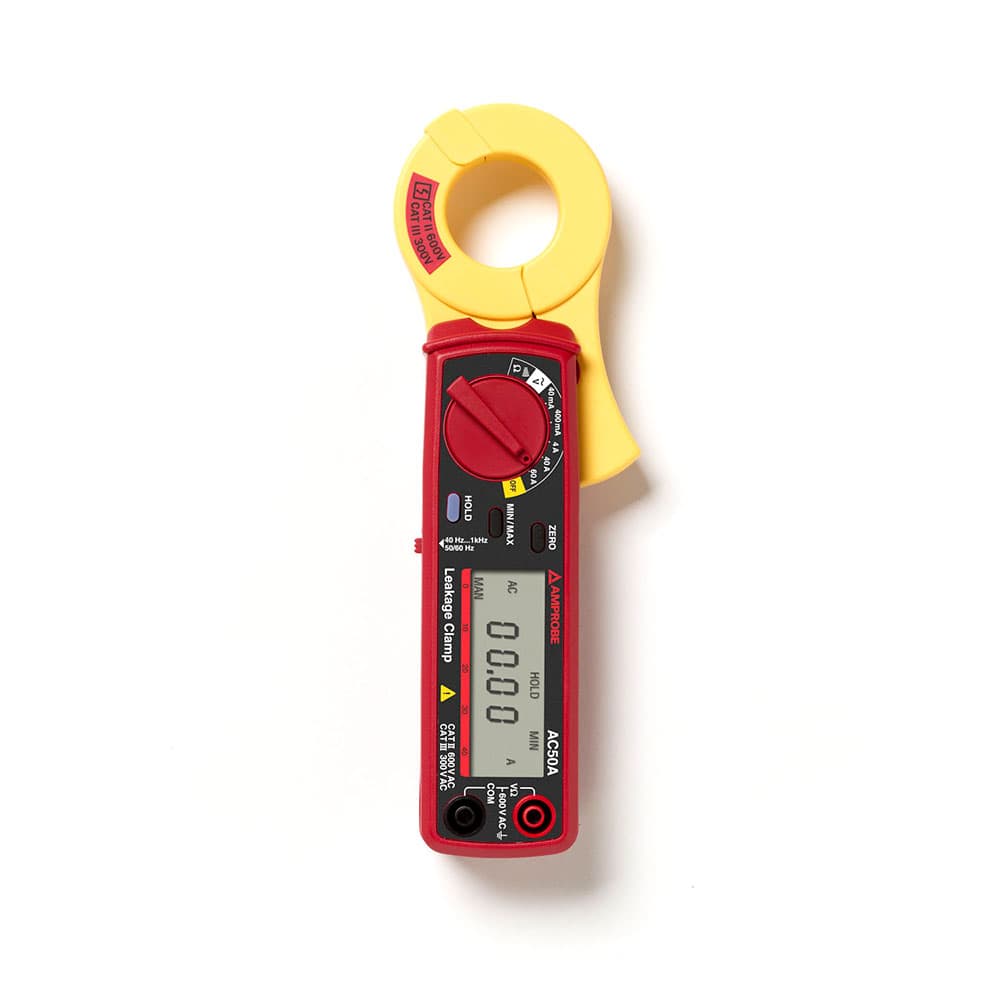 Amprobe 3033017 AC50A 400V/60A AC Leakage Clamp Meter with Resistance & Continuity Beeper - Professional Electrical Tester for HVAC, Automotive & Industrial Maintenance