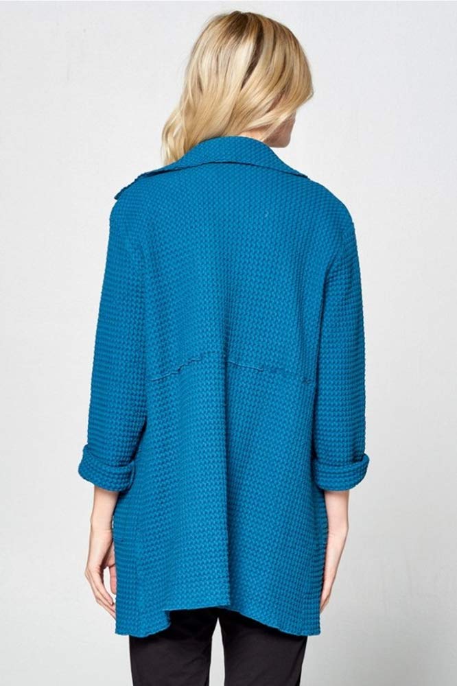 Women's Lightweight Cotton Waffle Knit Jacket - All Season Casual Cardigan for Spring, Fall & Layering | Cozy Lounge Wear & Outdoor Cover-Up