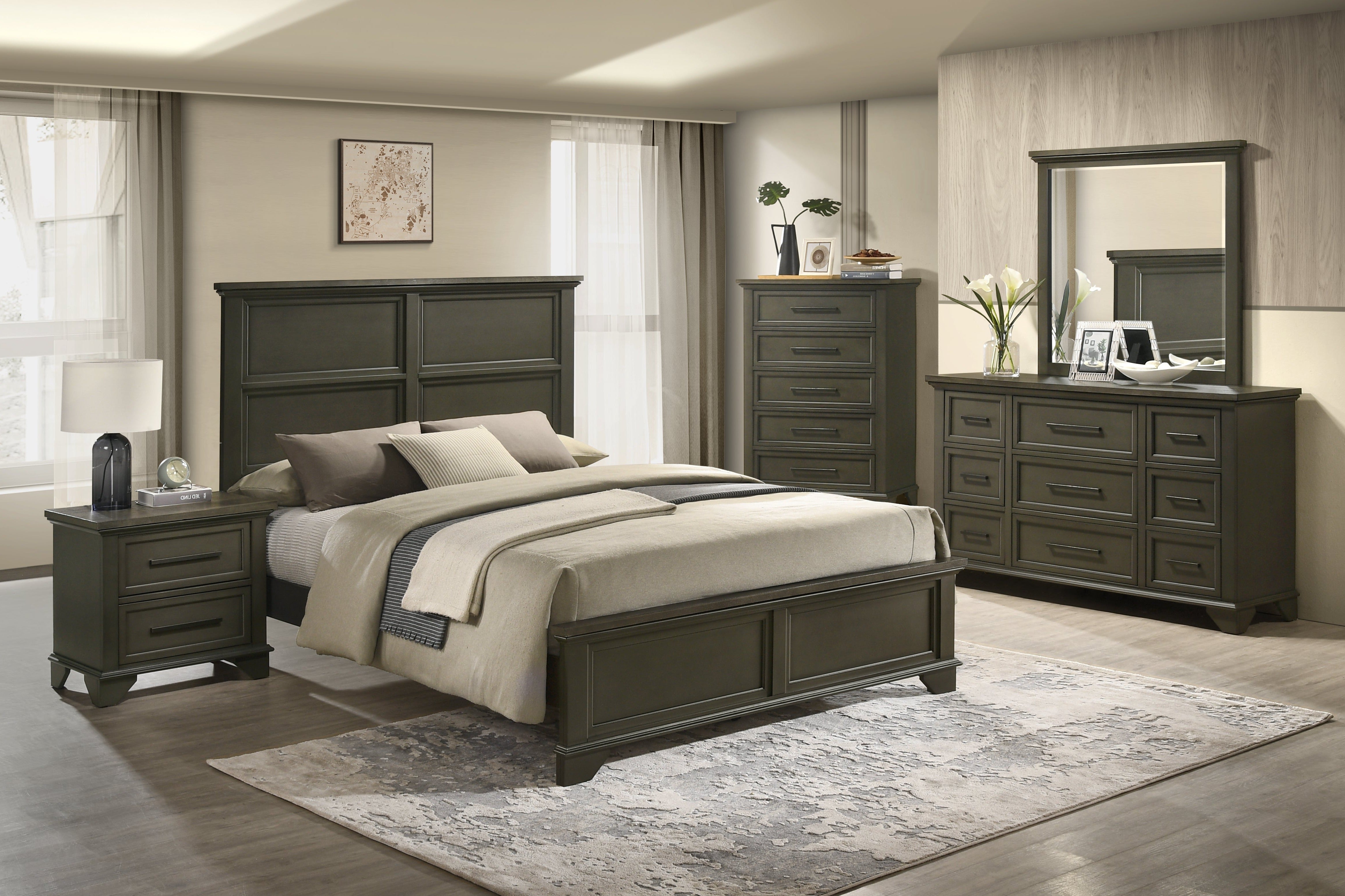 Abigail 3-Piece Full Bed Set in Grey - Soft & Comfortable Bedding for Master Bedroom or Guest Room