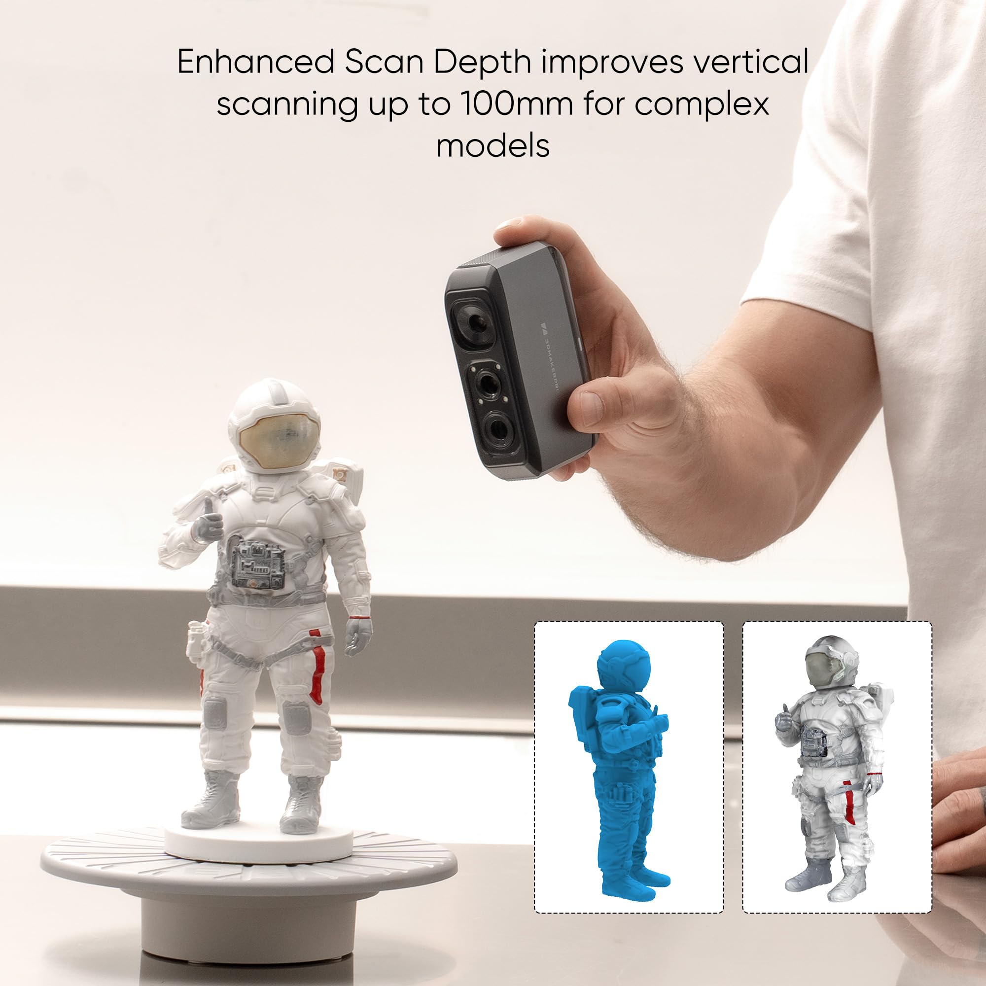High-Precision 3D Scanner for 3D Printing - 0.03mm Accuracy Handheld 3D Model Scanner with 24-Bit Color Camera & Anti-Shake Lens - Windows/MacOS Compatible - Perfect for Product Design, Reverse Engineering & 3D Printing Projects (Moose Standard Model)