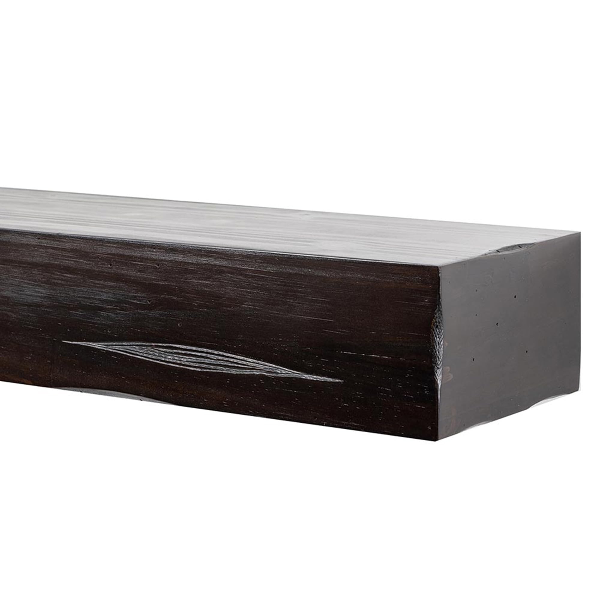 MANTELSDIRECT Floating Fireplace Wood Shelf - 60 Inch Pine Box Construction Wall Mounted Mantel Shelf for Living Room, Bedroom & Home Decor