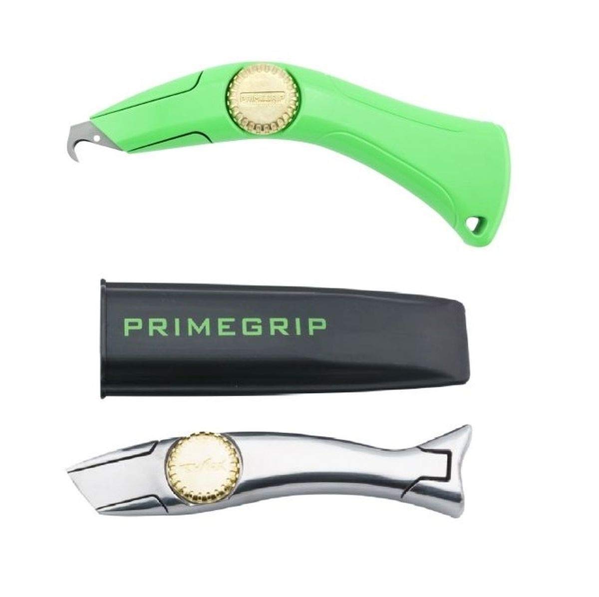 Primeline Tools 36-8092 PrimeGrip Knuckle Saver Roofing Knife & Shark Knife Combo Pack - Professional Roofing Tools for Shingle Cutting, Flashing, and DIY Home Improvement Projects