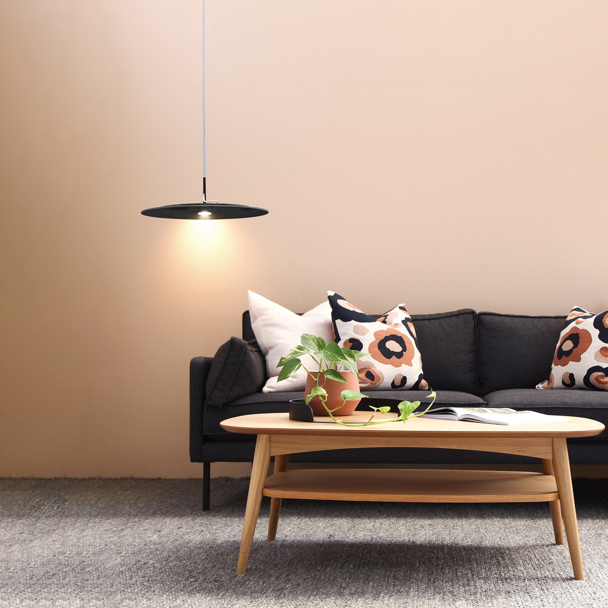 Modern Disk Pendant Lamp - Sleek Round Ceiling Light Fixture for Dining Room, Kitchen Island & Bedroom Lighting | Dimmable LED Hanging Light for Home Decor
