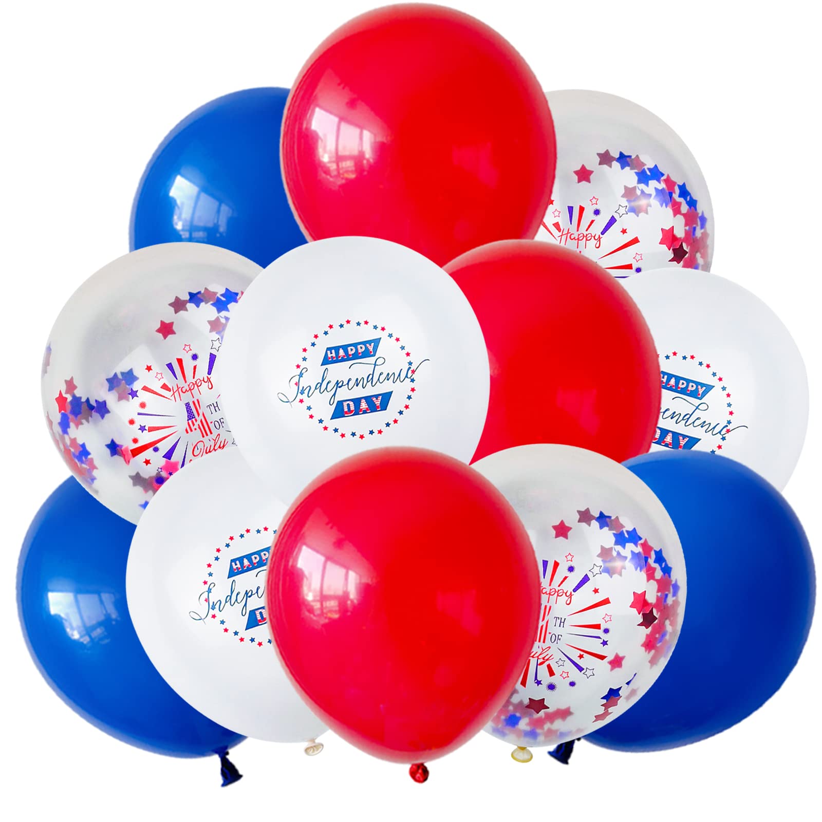 BTZO Patriotic Latex Balloons - Red, White & Blue 4th of July Party Decorations (16-Piece Set) | Independence Day, Memorial Day & USA Themed Party Supplies | Perfect for Backyard BBQs, Parades & Patriotic Celebrations